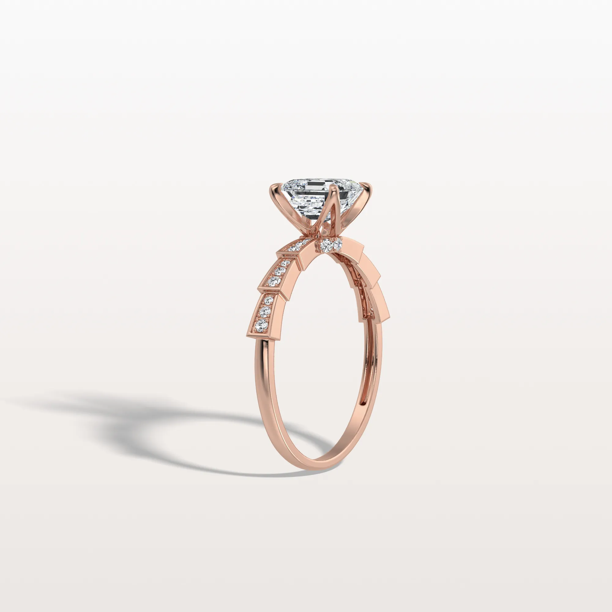 Brielle丨Hidden Halo Asscher Cut 1CT Lab Grown Diamond Pave Ring - Image 21