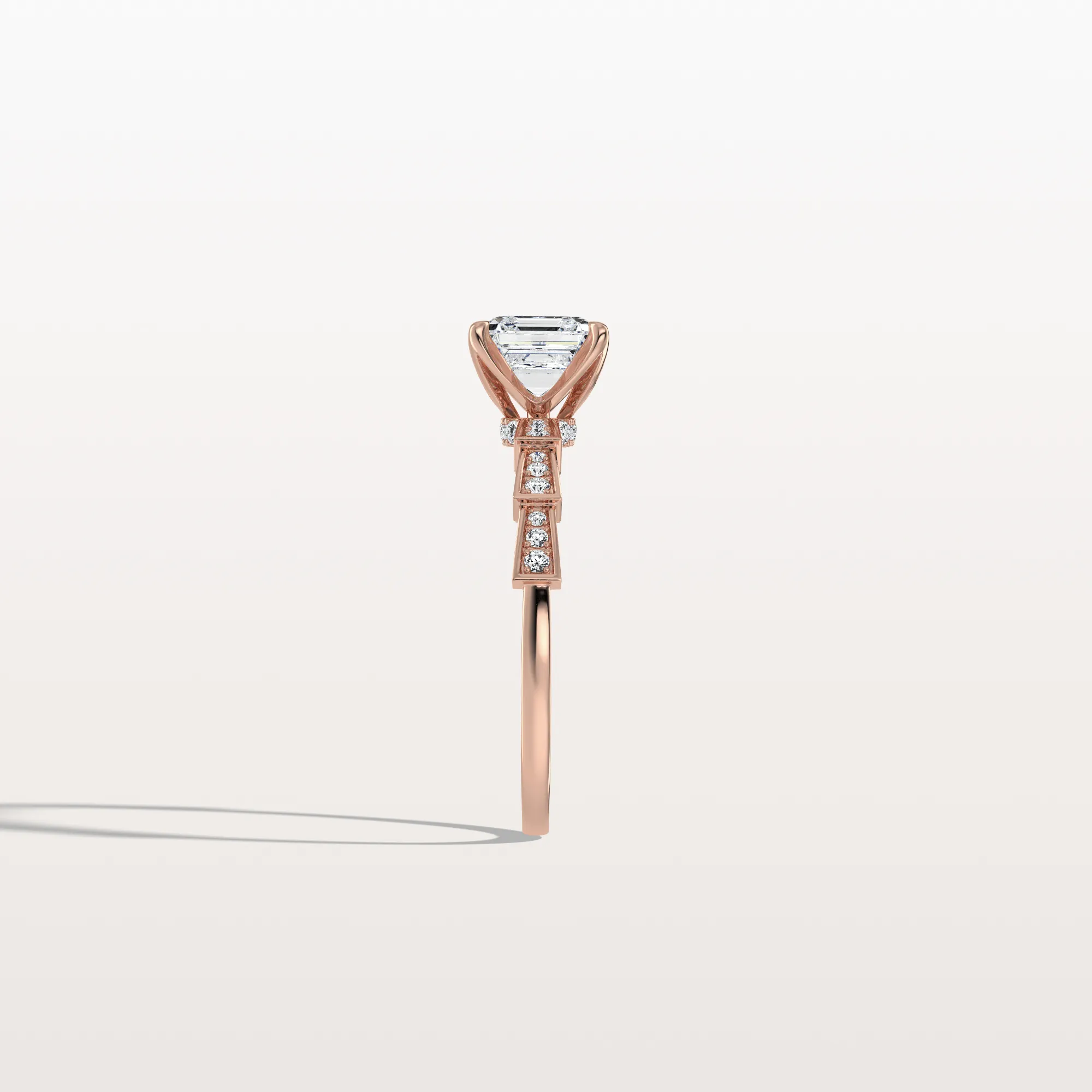 Brielle丨Hidden Halo Asscher Cut 1CT Lab Grown Diamond Pave Ring - Image 22