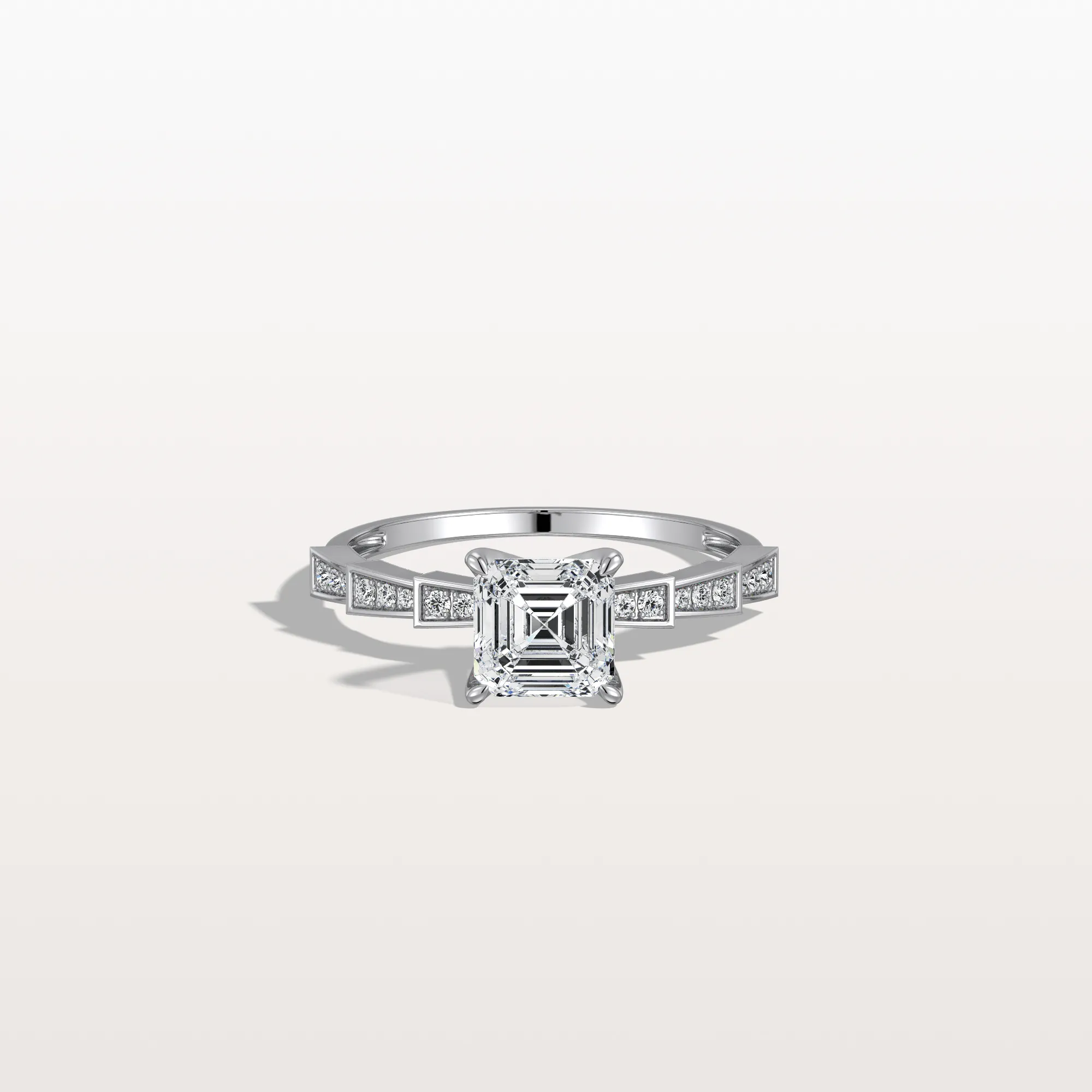 Brielle丨Hidden Halo Asscher Cut 1CT Lab Grown Diamond Pave Ring - Image 23