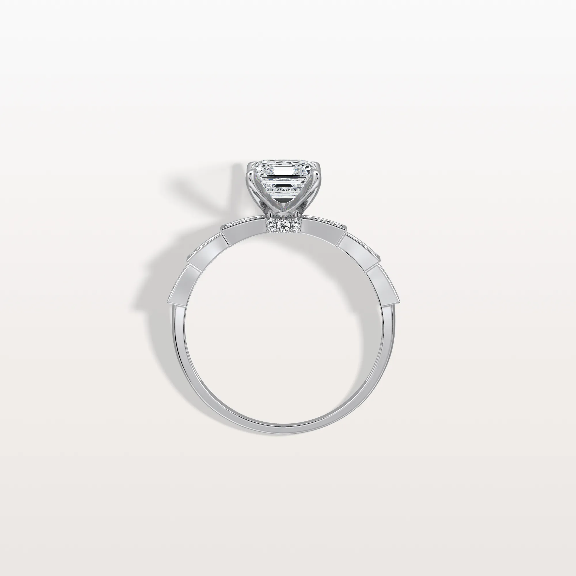 Brielle丨Hidden Halo Asscher Cut 1CT Lab Grown Diamond Pave Ring - Image 27