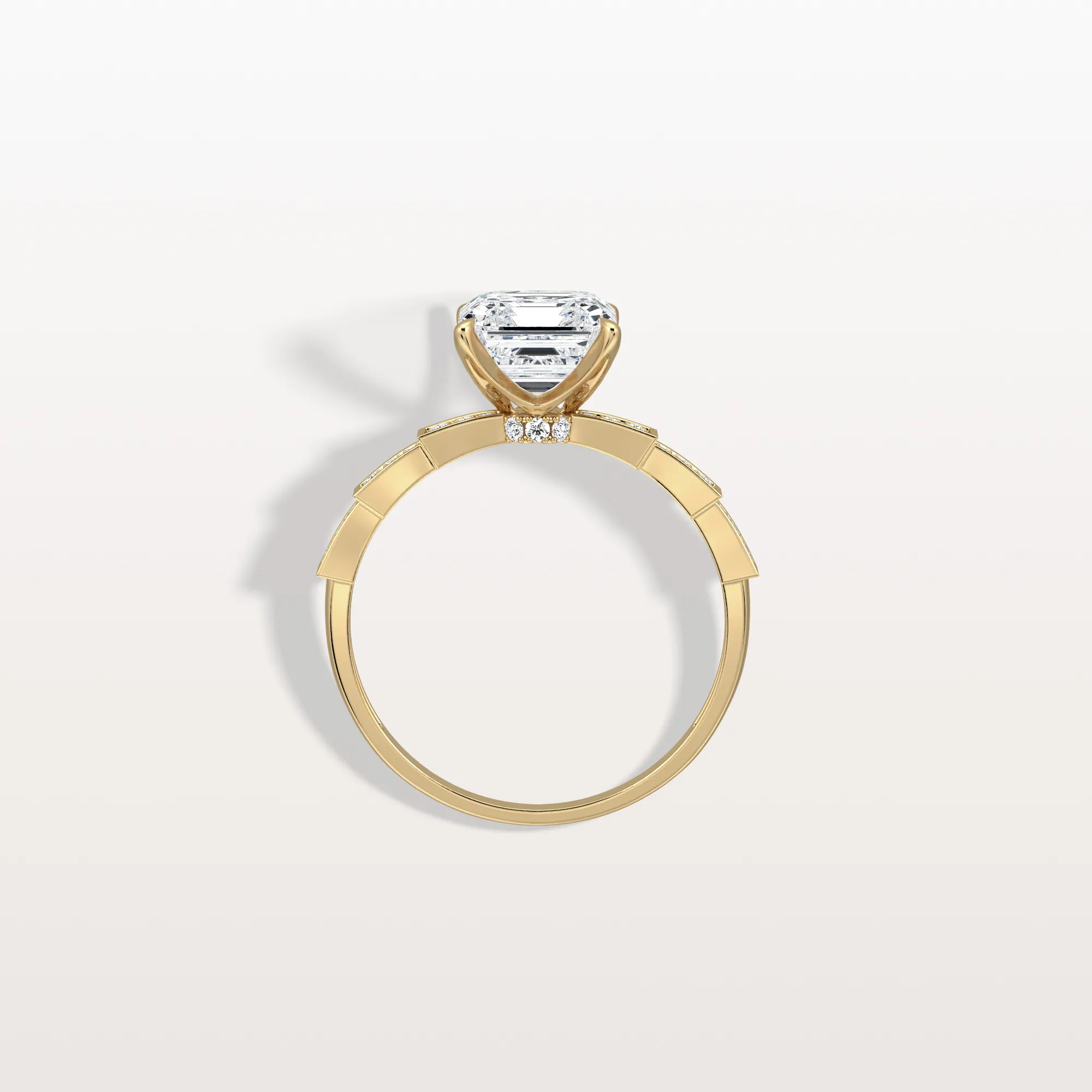 Brielle丨Hidden Halo Asscher Cut 2CT Lab Grown Diamond Pave Ring - Image 5