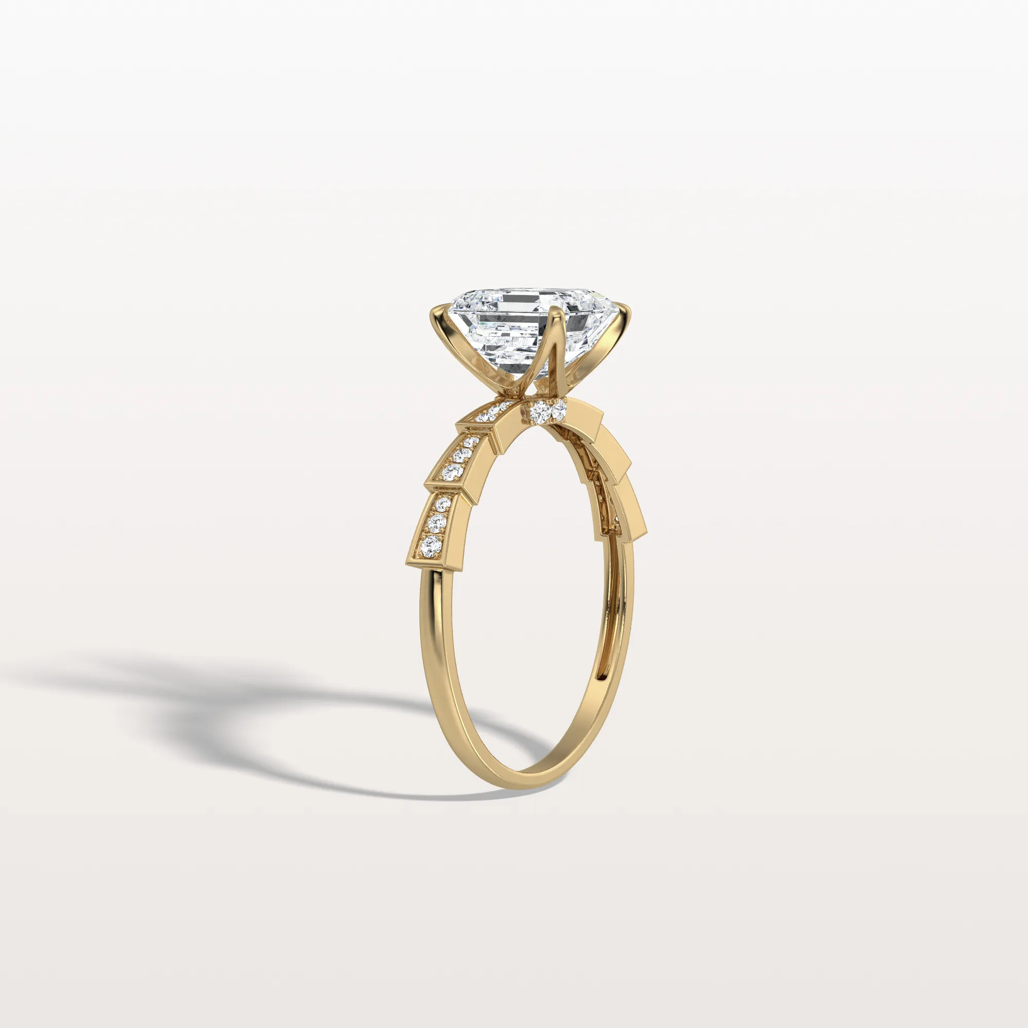 Brielle丨Hidden Halo Asscher Cut 2CT Lab Grown Diamond Pave Ring - Image 6