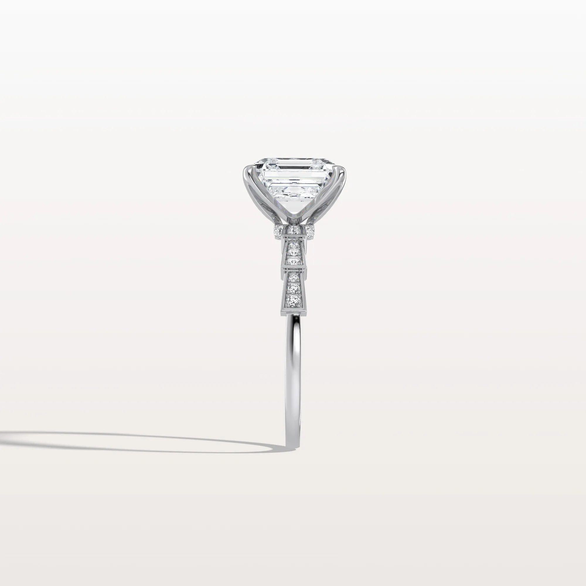 Brielle丨Hidden Halo Asscher Cut 3CT Lab Grown Diamond Pave Ring - Image 15