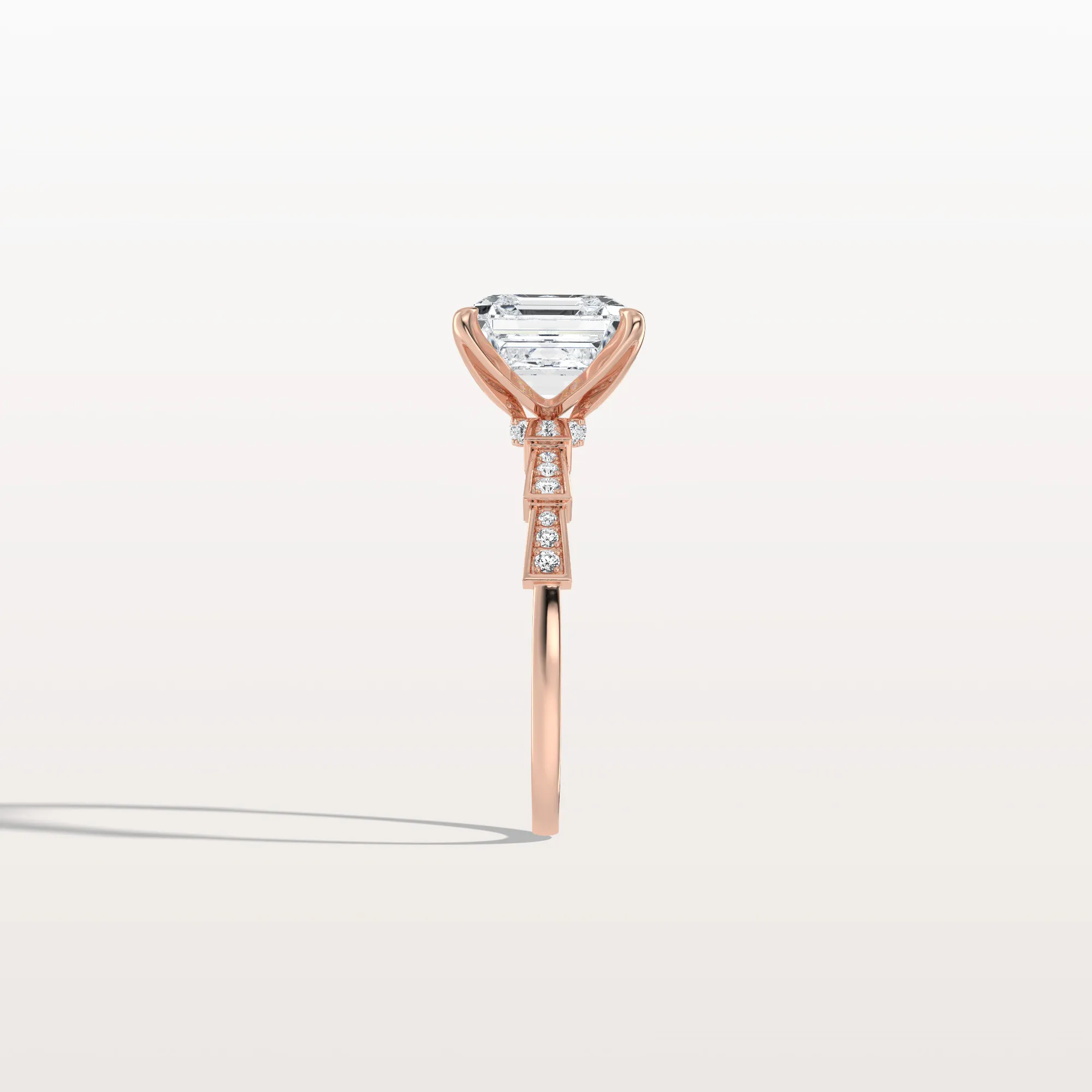 Brielle丨Hidden Halo Asscher Cut 3CT Lab Grown Diamond Pave Ring - Image 22