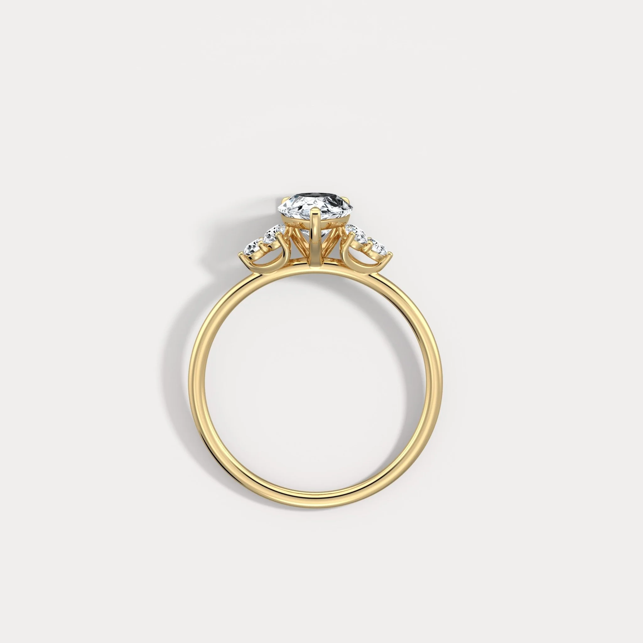 Juliette丨1CT Pear Cut Lab Grown Diamond Cluster Ring with Round Accents in 14K Gold/Platinum - Image 6
