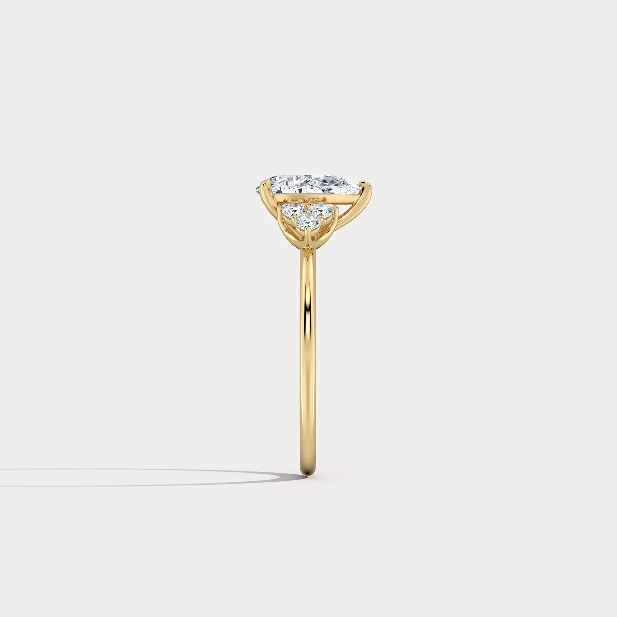 Juliette丨1CT Pear Cut Lab Grown Diamond Cluster Ring with Round Accents in 14K Gold/Platinum - Image 7