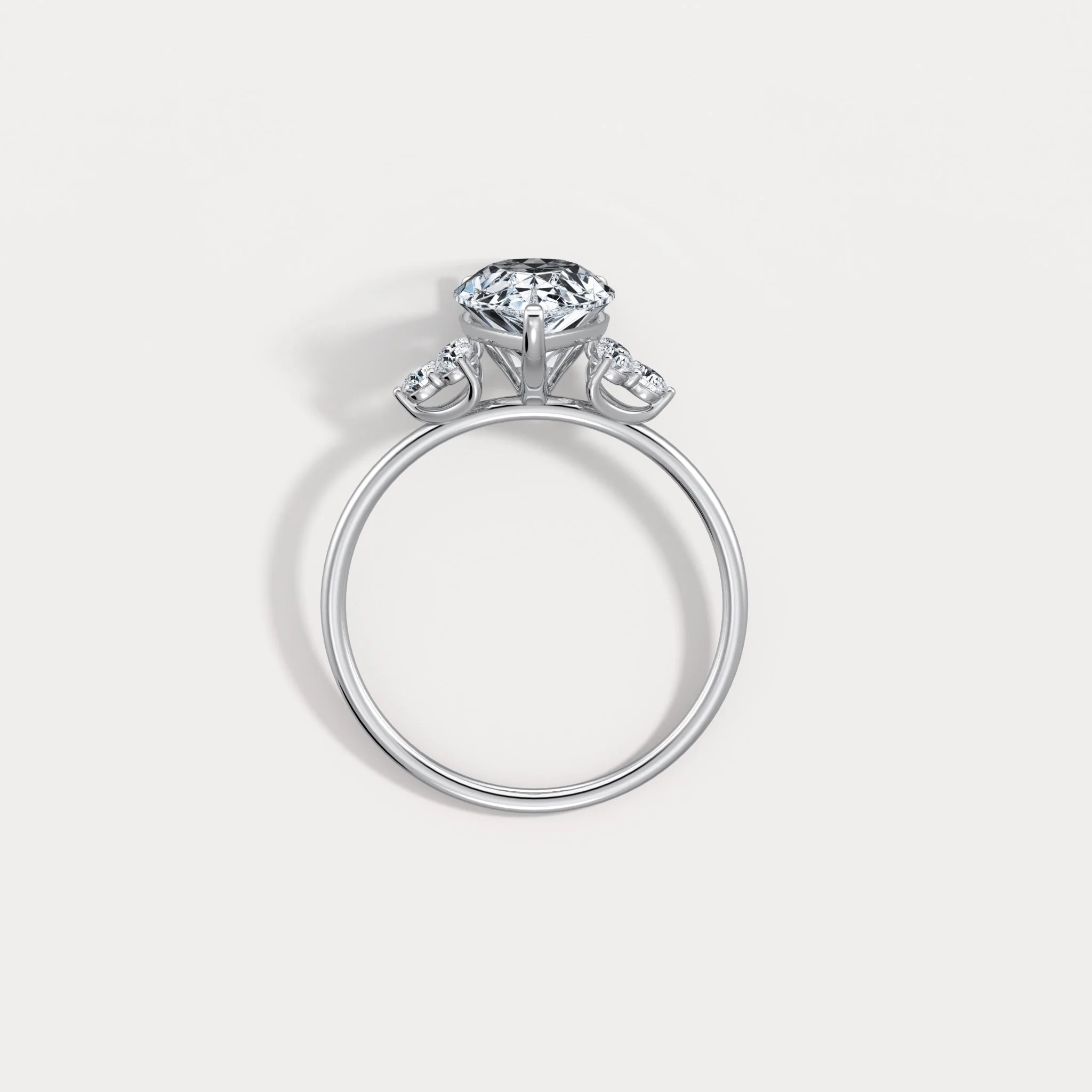 Juliette丨2CT Pear Cut Lab Grown Diamond Cluster Ring with Round Accents in 14K Gold/Platinum - Image 27