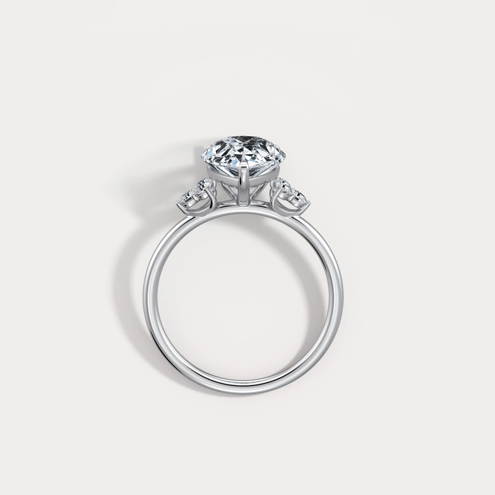 Juliette丨3CT Pear Cut Lab Grown Diamond Cluster Ring with Round Accents in 14K Gold/Platinum - Image 10