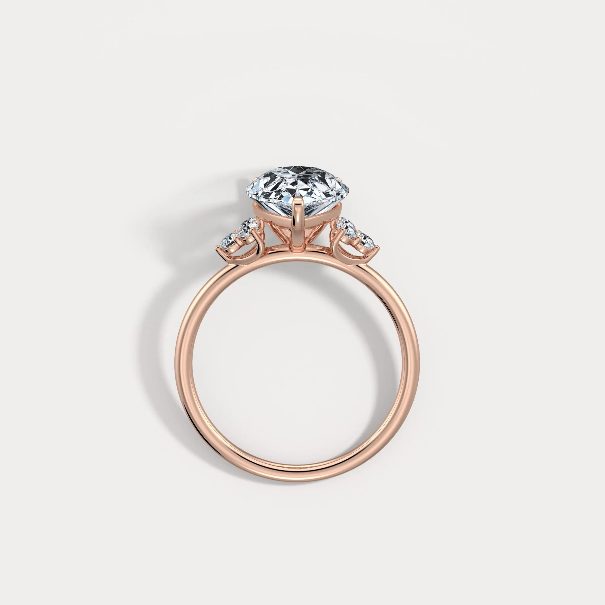 Juliette丨3CT Pear Cut Lab Grown Diamond Cluster Ring with Round Accents in 14K Gold/Platinum - Image 15