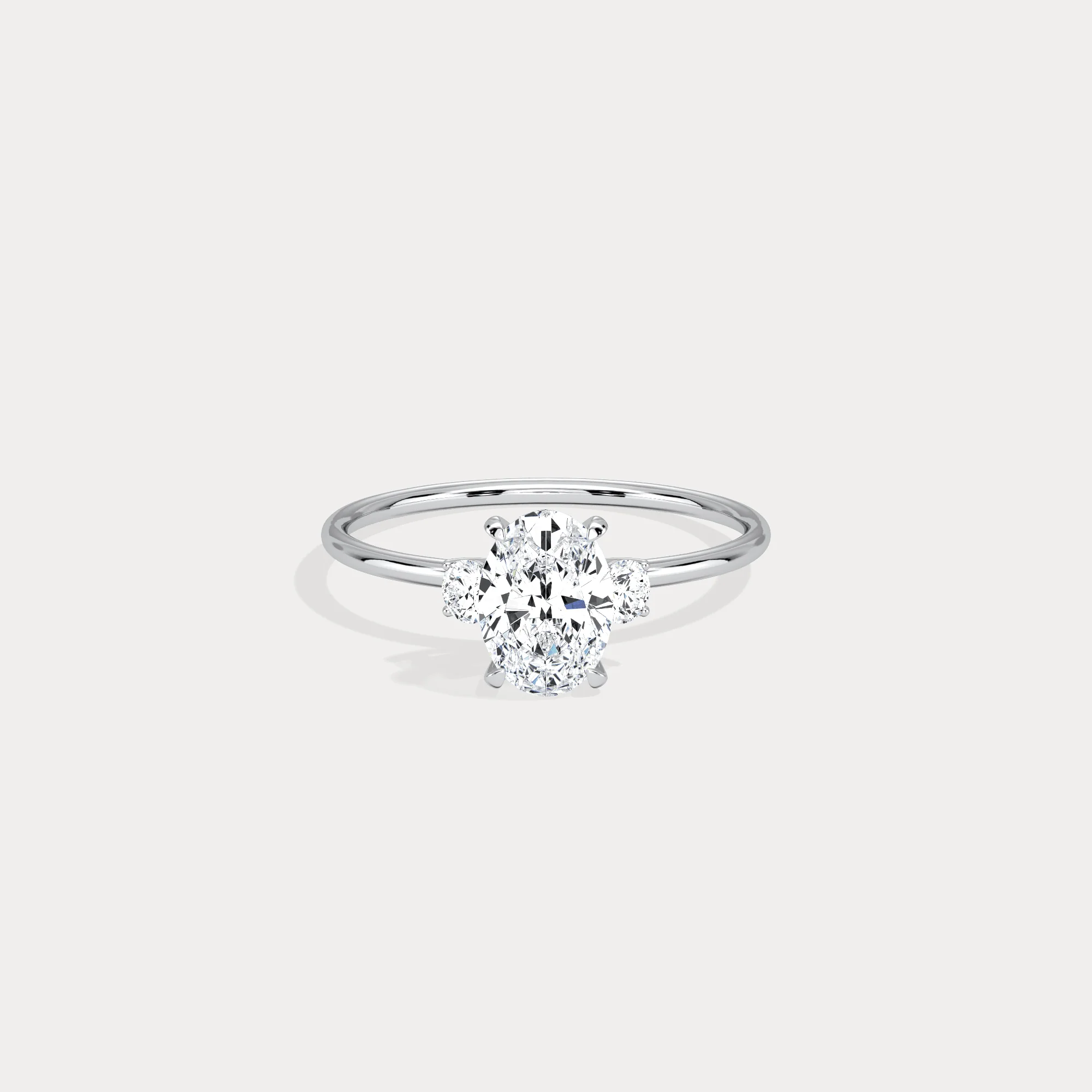 Olivia丨1CT Three-Stone Lotus-Inspired Lab-grown Diamond Engagement Ring - Image 10