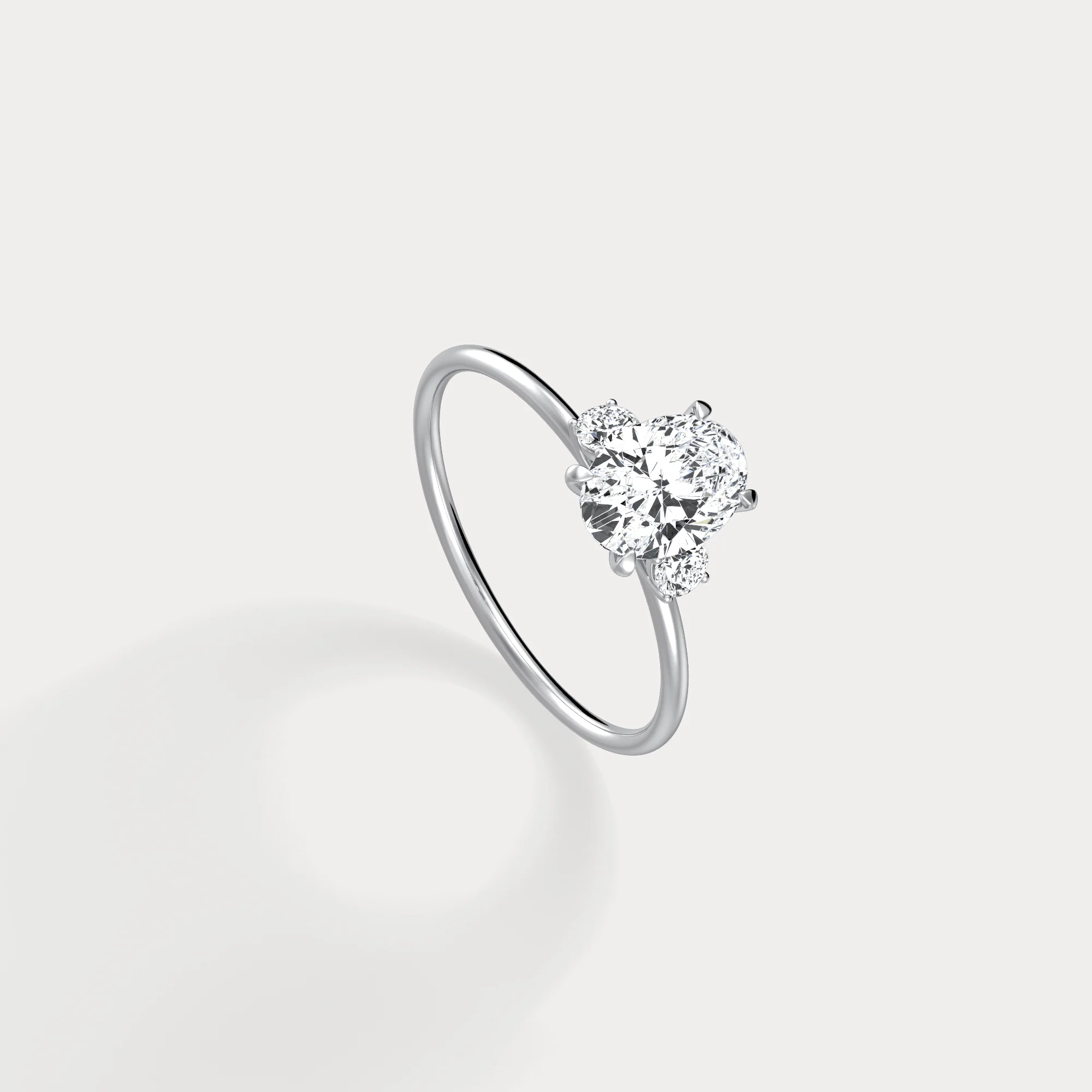Olivia丨1CT Three-Stone Lotus-Inspired Lab-grown Diamond Engagement Ring - Image 14