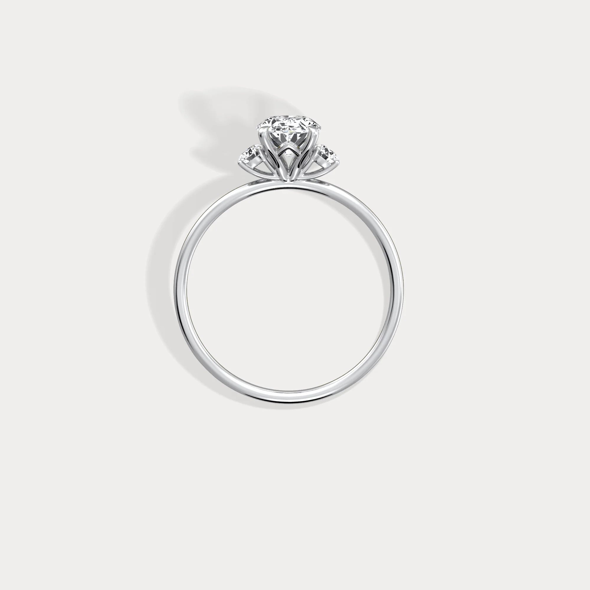 Olivia丨1CT Three-Stone Lotus-Inspired Lab-grown Diamond Engagement Ring - Image 16