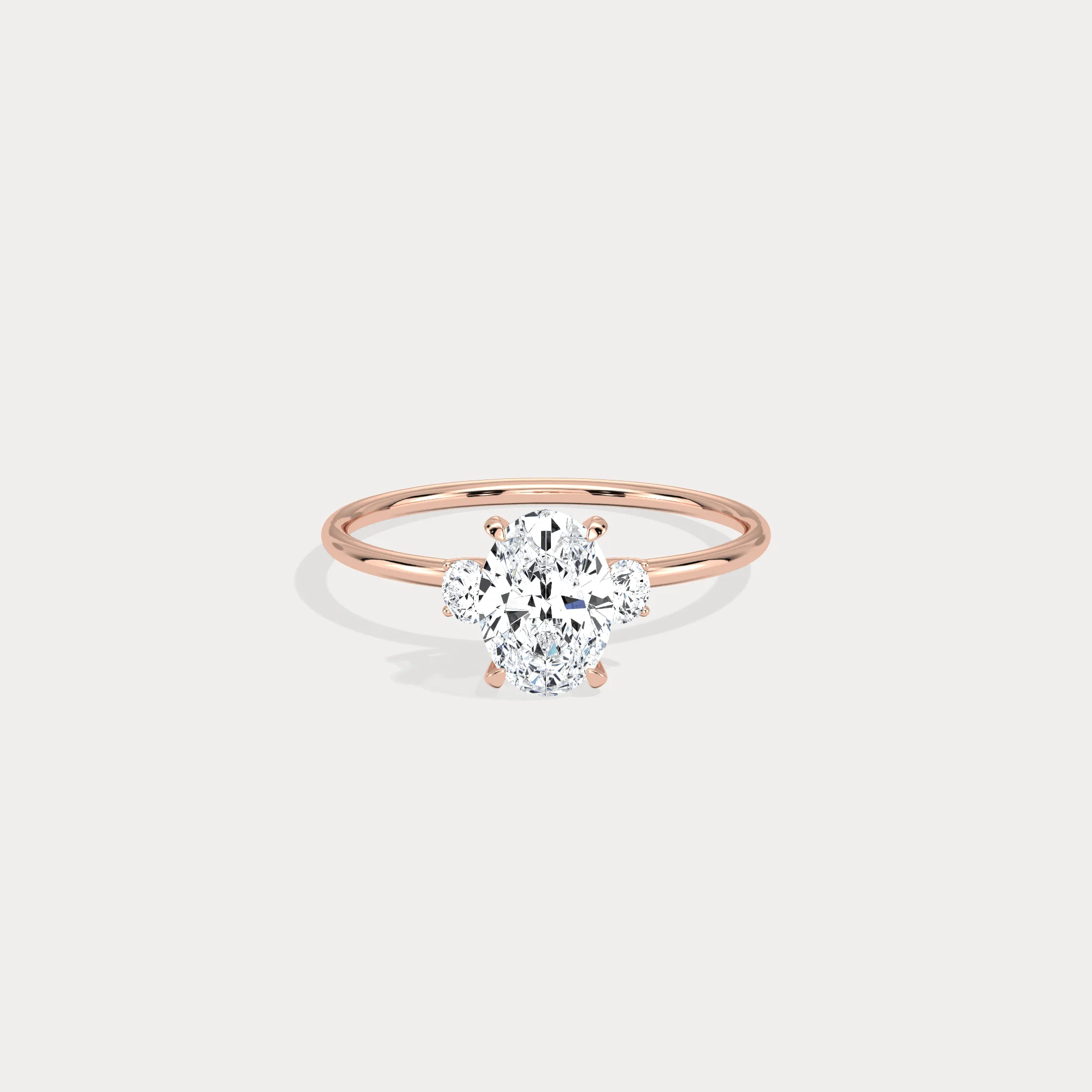 Olivia丨1CT Three-Stone Lotus-Inspired Lab-grown Diamond Engagement Ring - Image 18