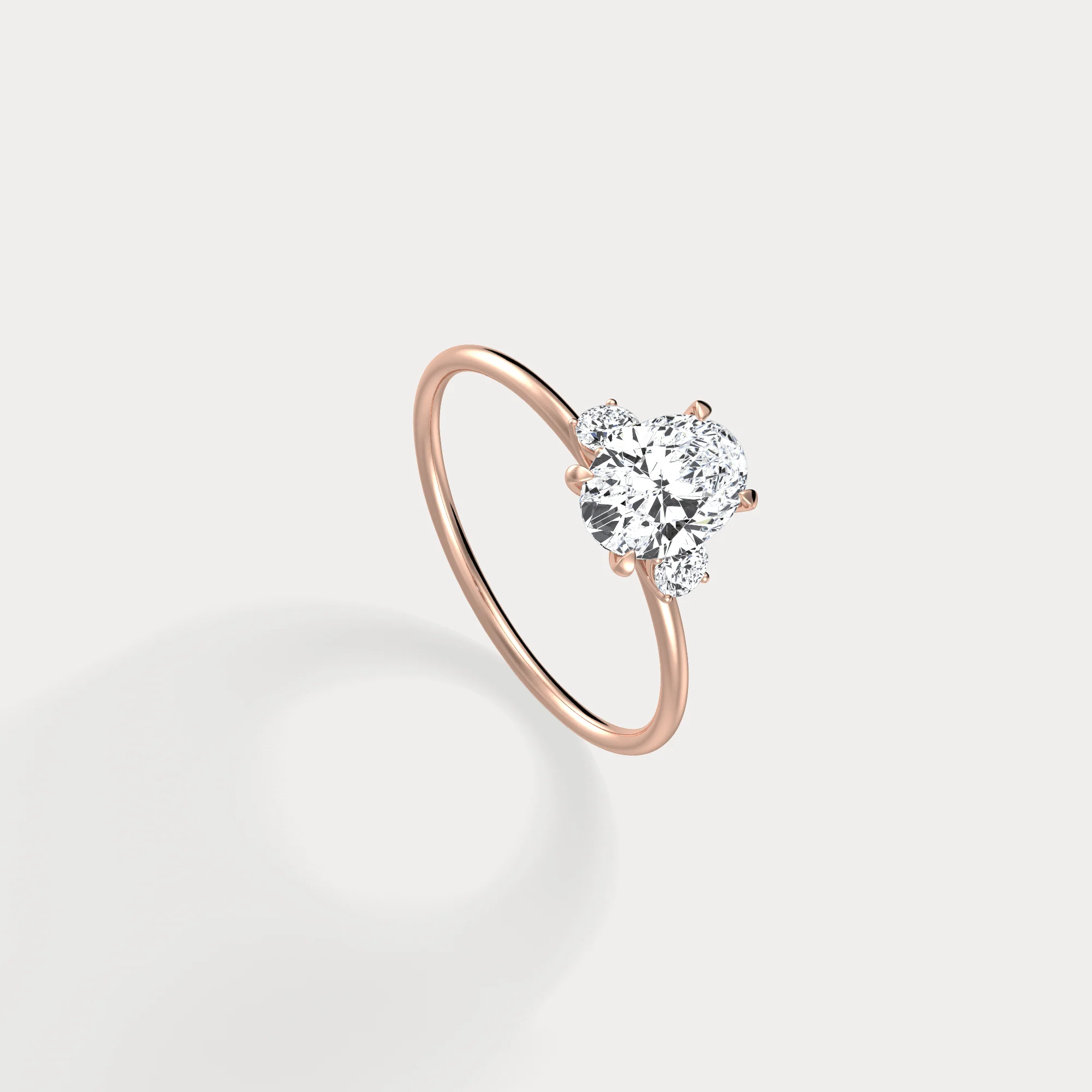 Olivia丨1CT Three-Stone Lotus-Inspired Lab-grown Diamond Engagement Ring - Image 22