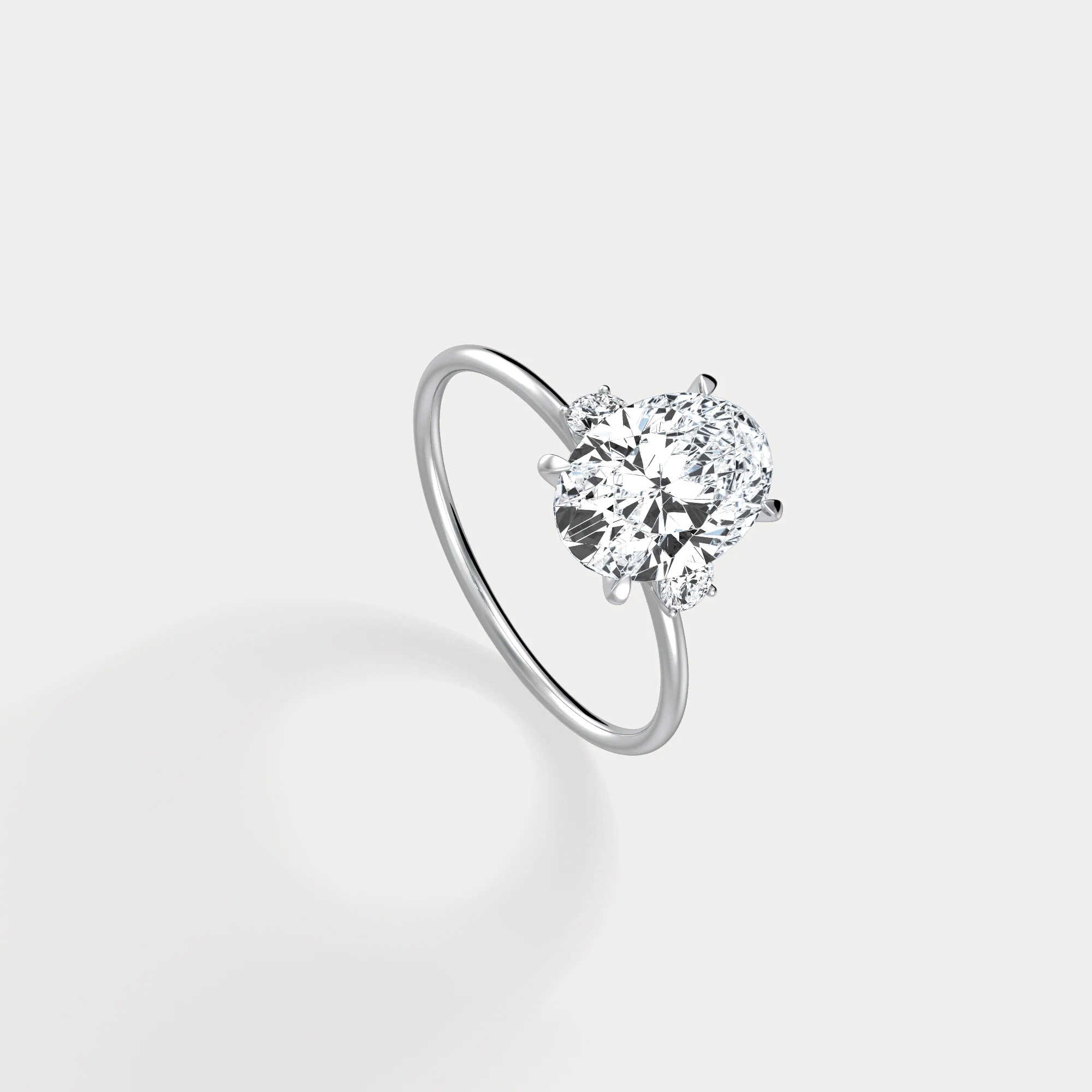 Olivia丨2CT Three-Stone Lotus-Inspired Lab-grown Diamond Engagement Ring - Image 30