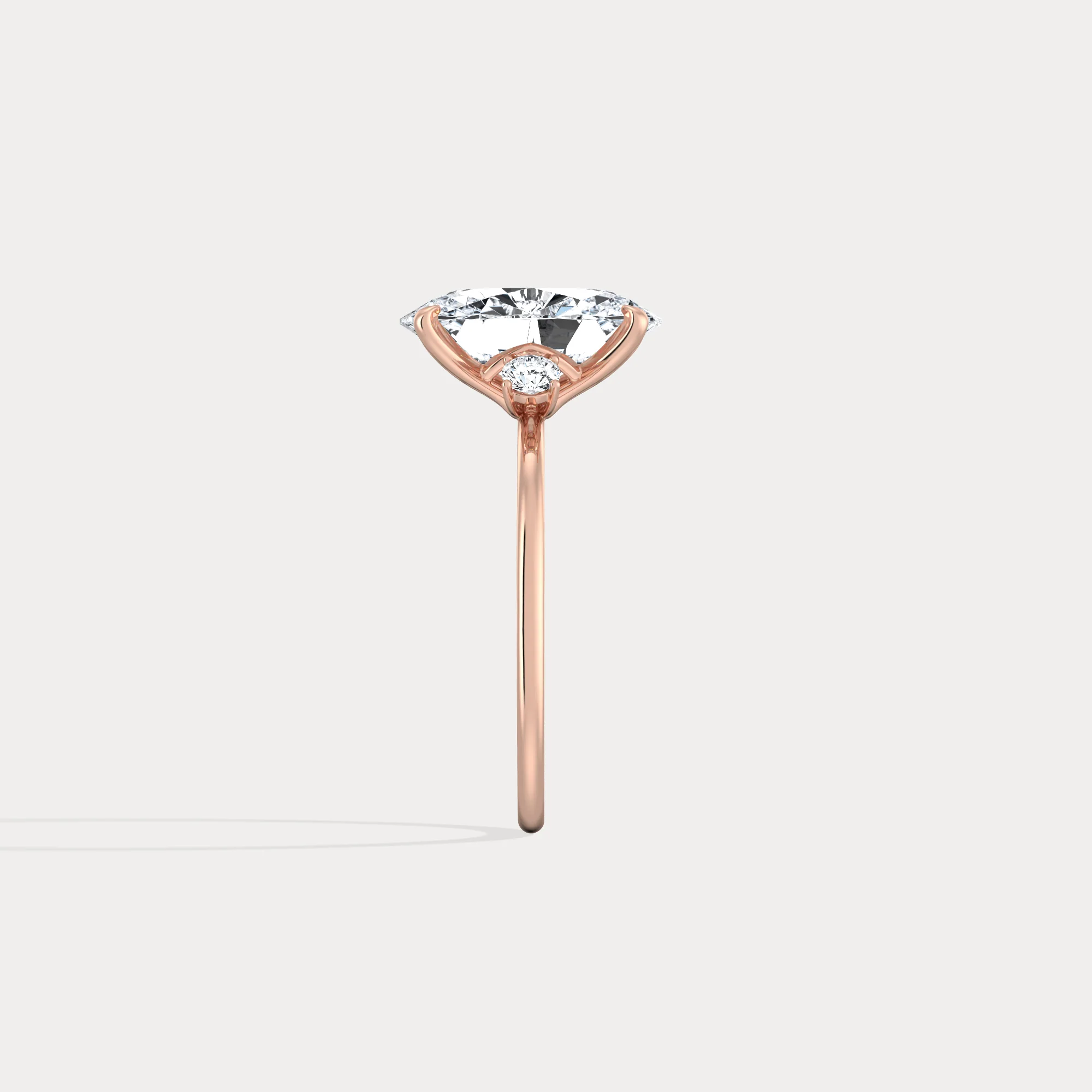 Olivia丨3CT Three-Stone Lotus-Inspired Lab-grown Diamond Engagement Ring - Image 25