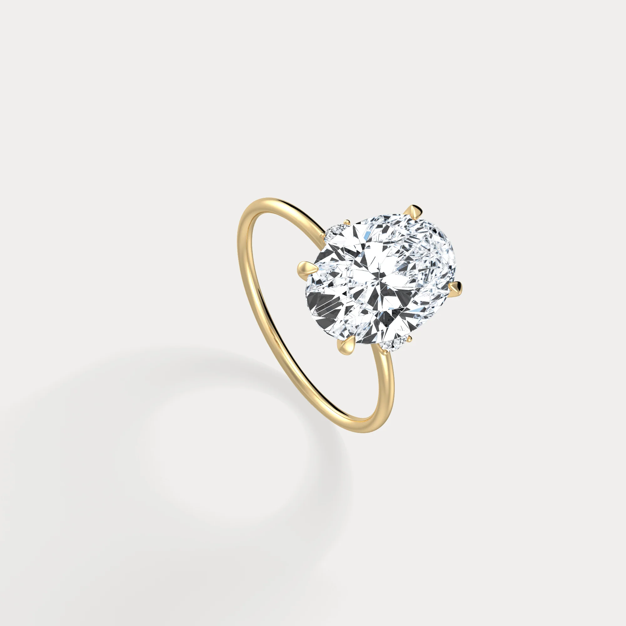 Olivia丨3CT Three-Stone Lotus-Inspired Lab-grown Diamond Engagement Ring - Image 5