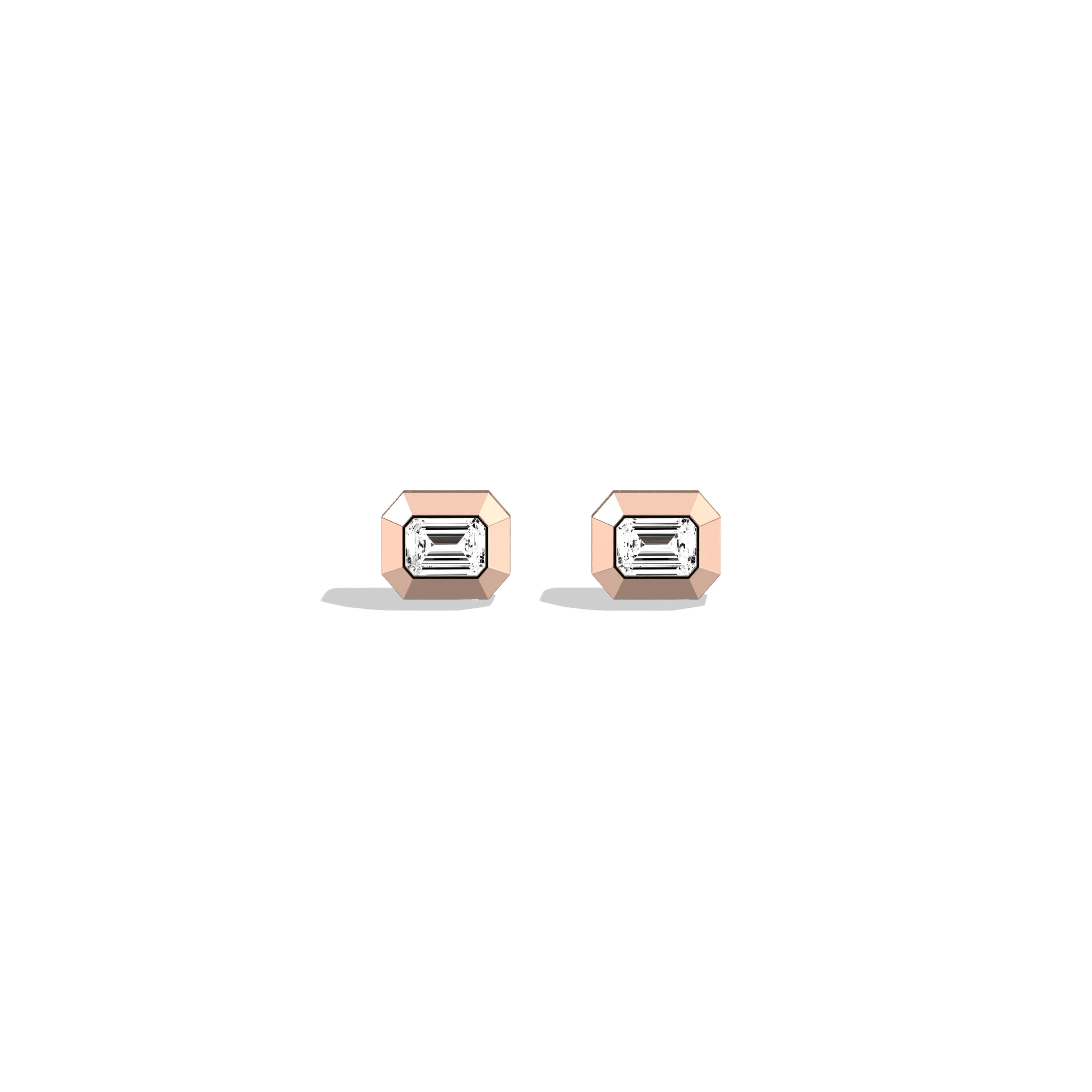 Lab Created Diamond 1.0CTW Octagonal Bezel Stud Earrings - Image 14