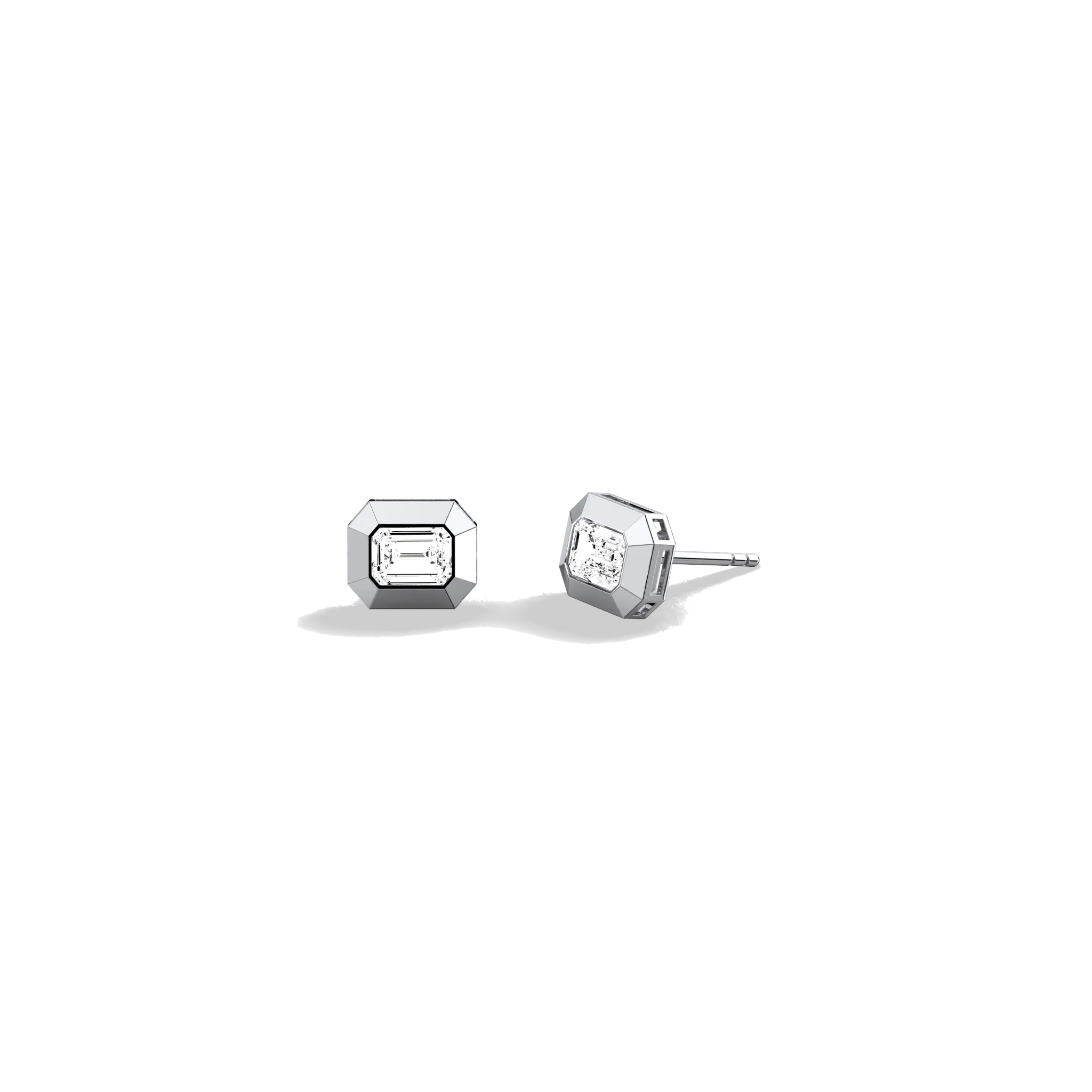 Lab Created Diamond 1.0CTW Octagonal Bezel Stud Earrings - Image 23