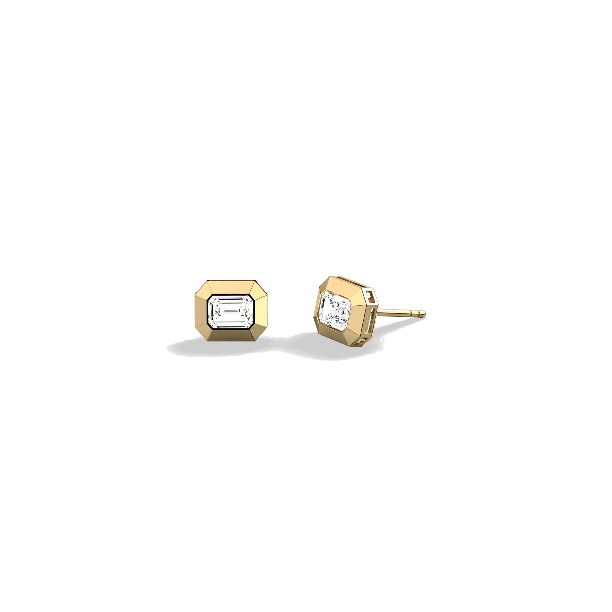 Lab Created Diamond 1.0CTW Octagonal Bezel Stud Earrings - Image 4