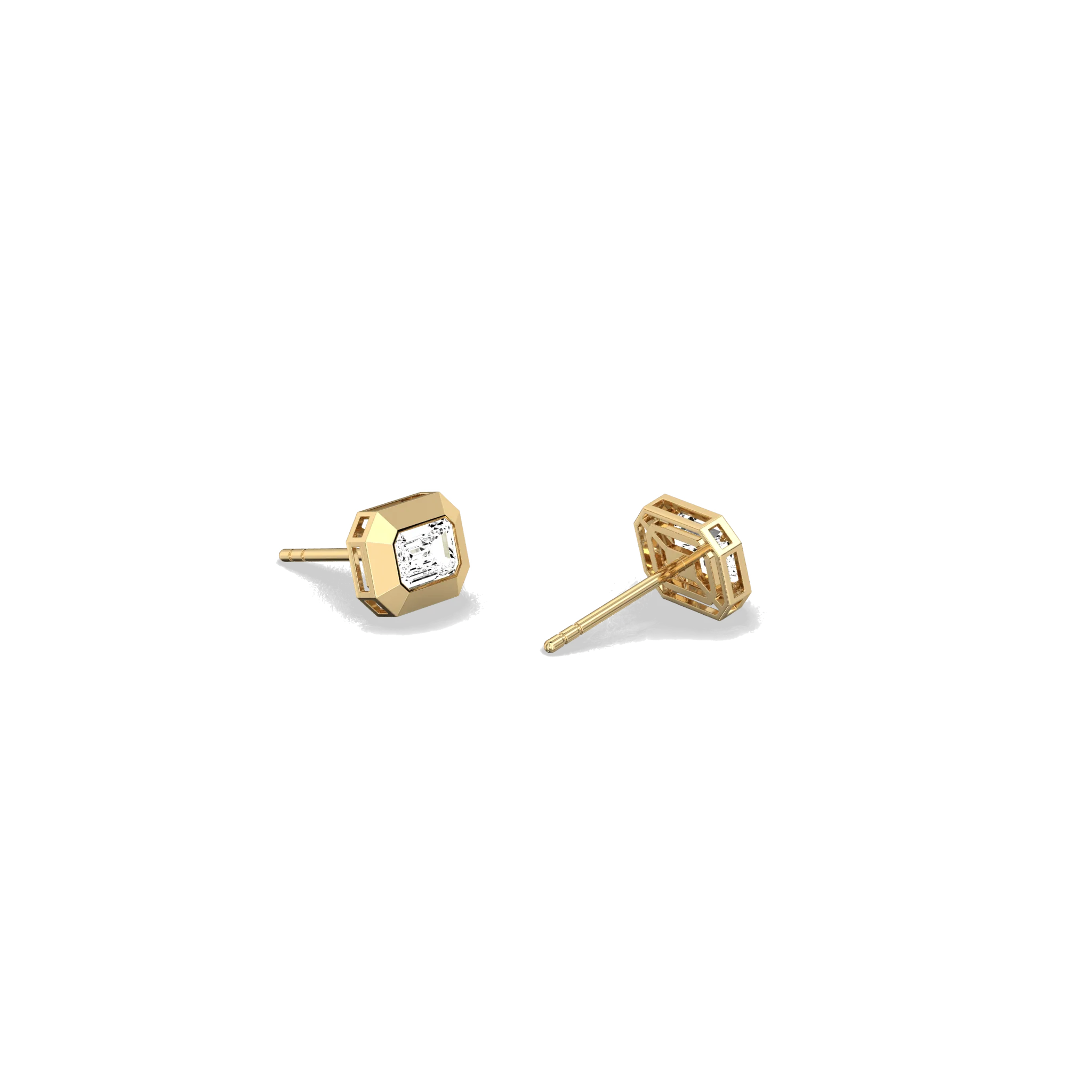 Lab Created Diamond 1.0CTW Octagonal Bezel Stud Earrings - Image 5