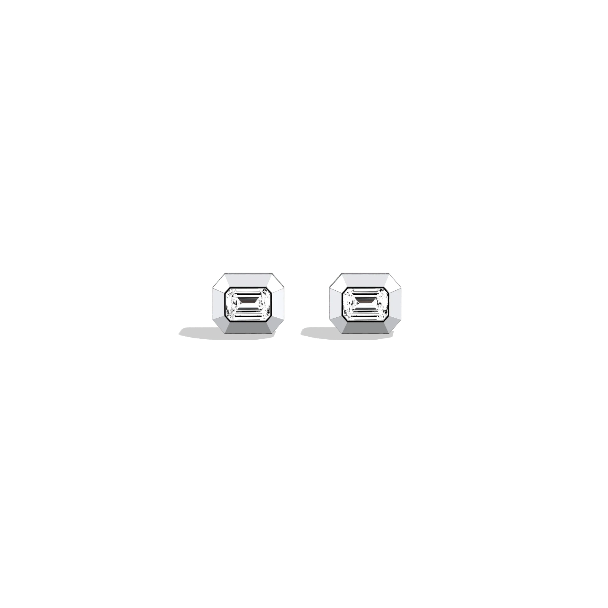 Lab Created Diamond 1.0CTW Octagonal Bezel Stud Earrings - Image 8