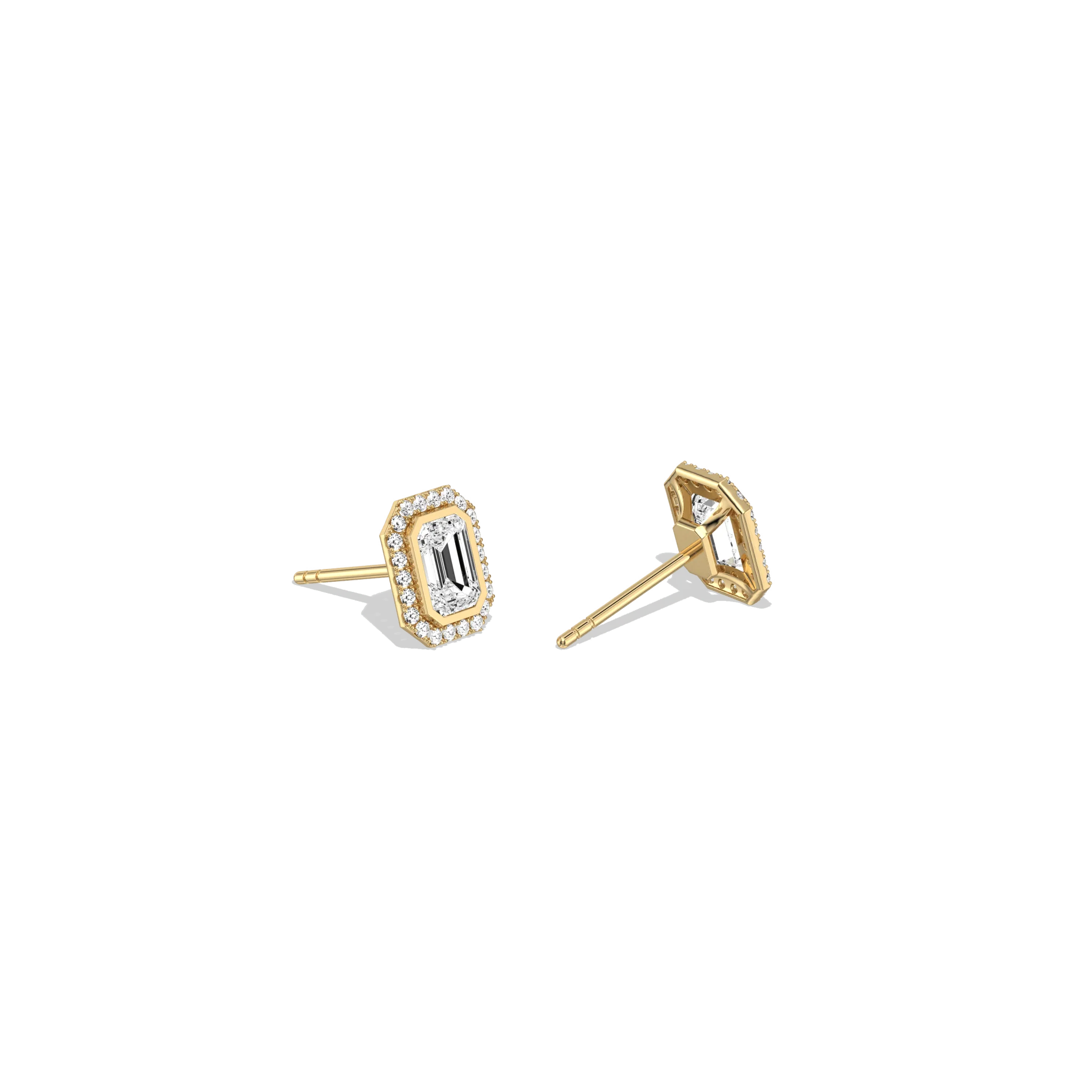 Lab Diamond 1.22CTW Stud Earring in 14K Solild Gold/Platinum - Image 5
