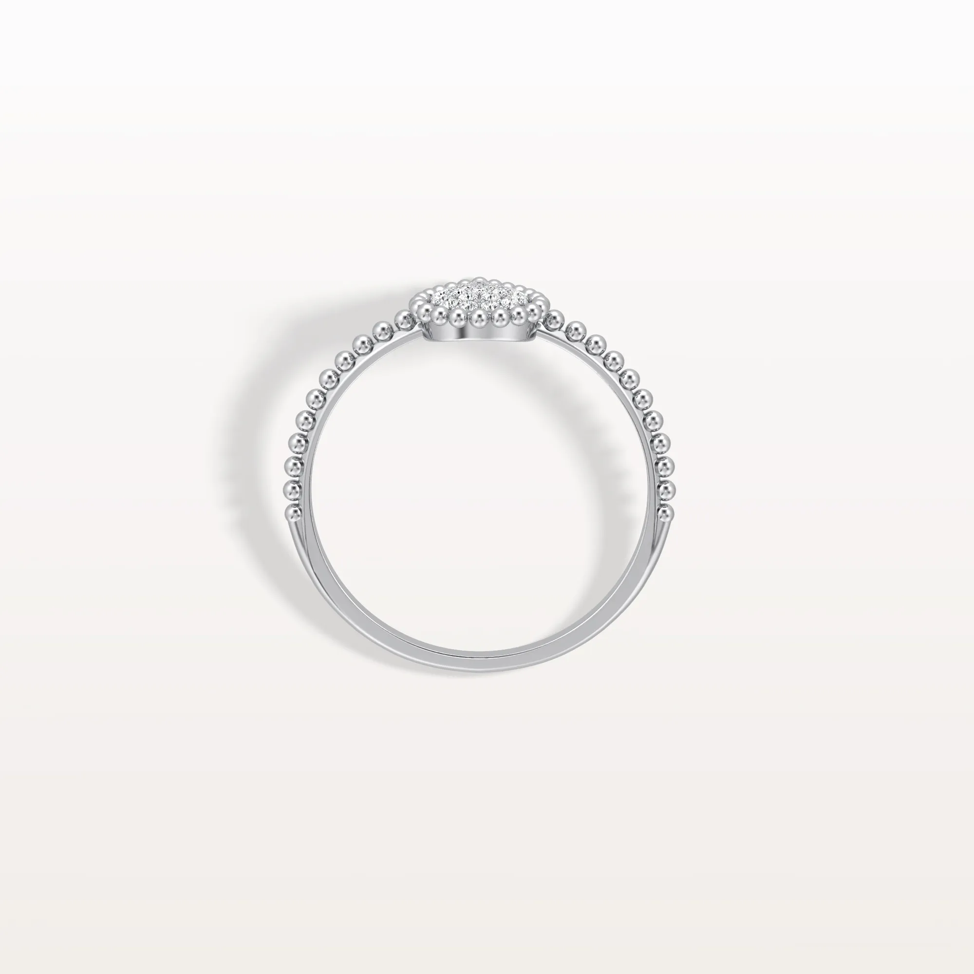 Lab Diamond Beaded Pear Shaped Ring in 14K Gold/Platinum - Image 17