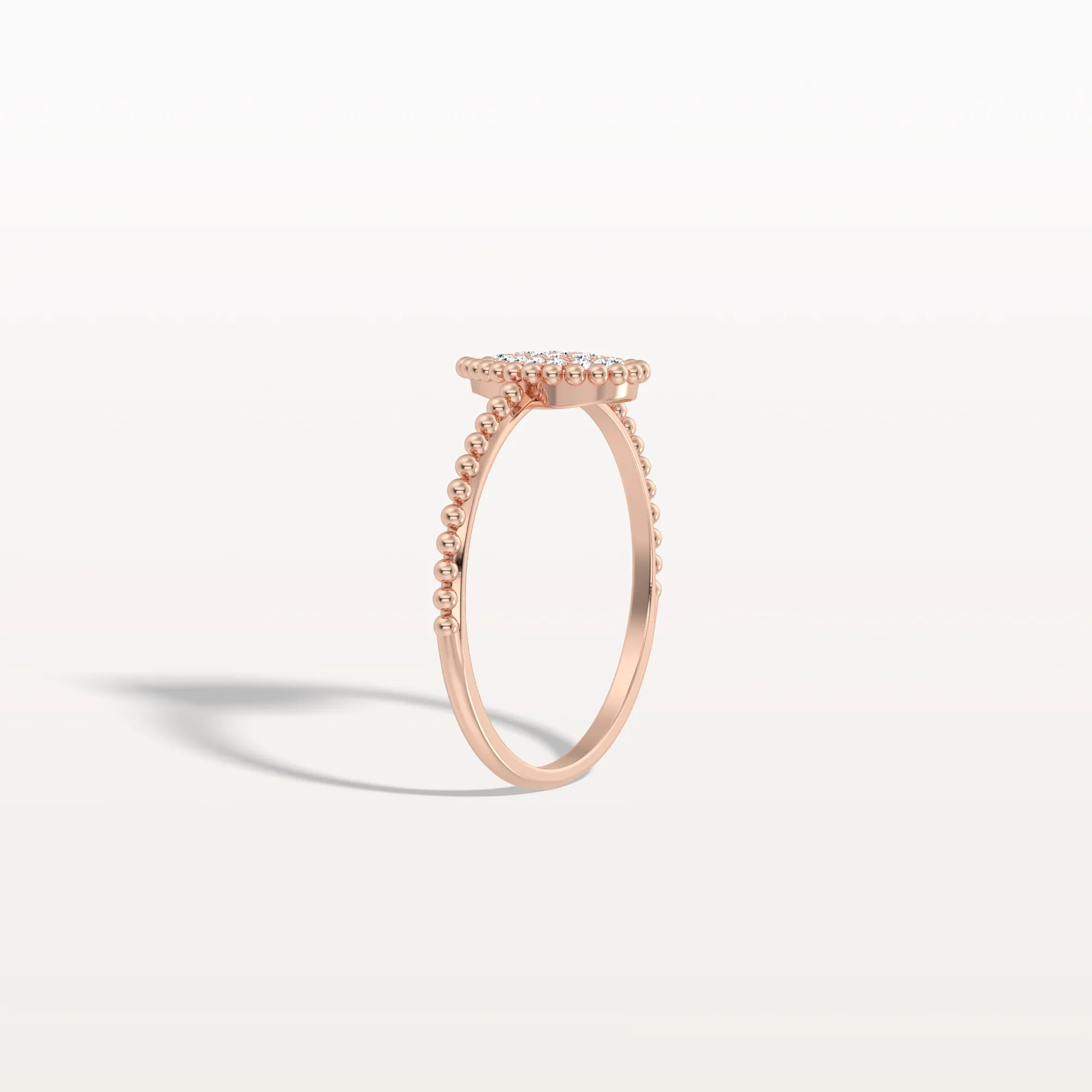 Lab Diamond Beaded Pear Shaped Ring in 14K Gold/Platinum - Image 22