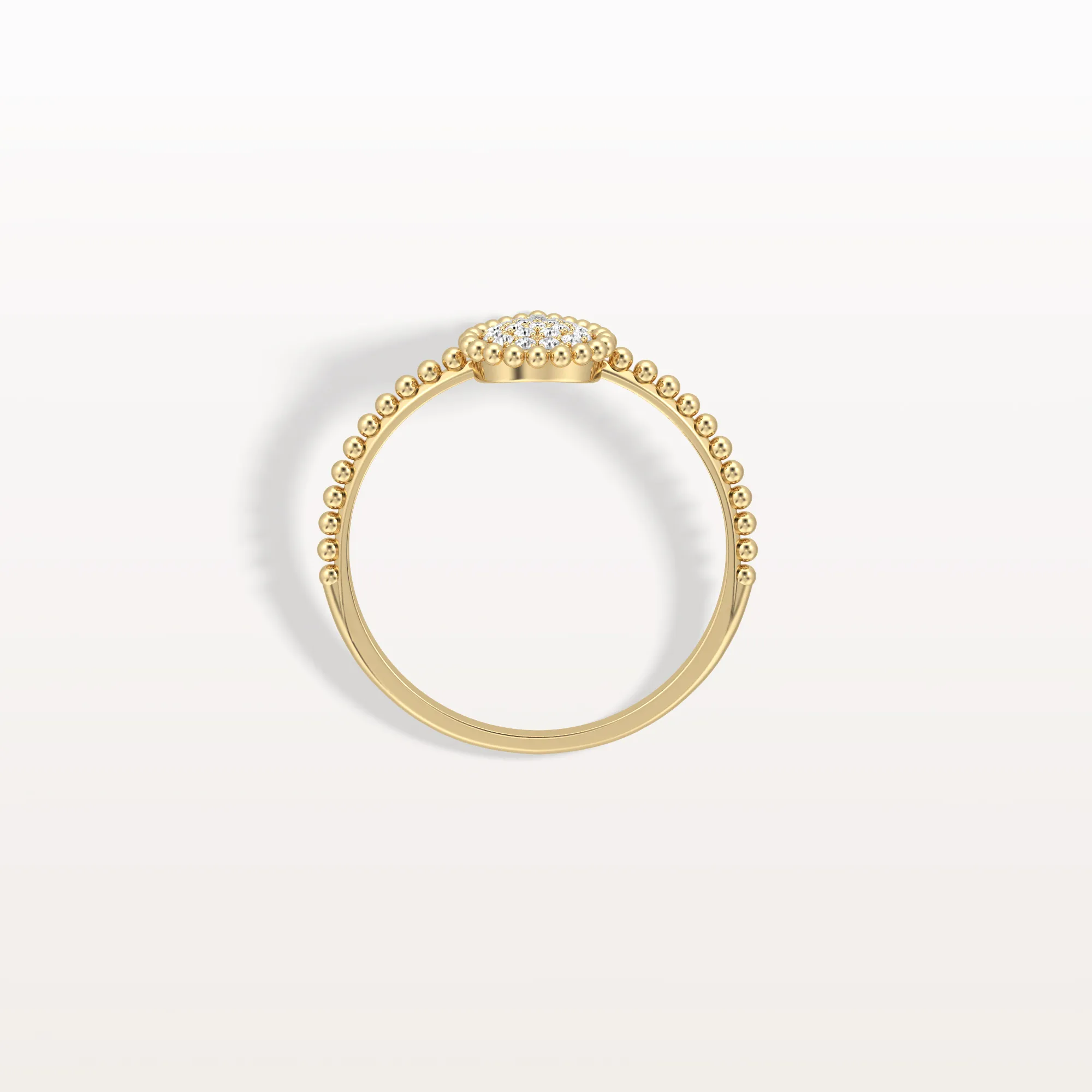 Lab Diamond Beaded Pear Shaped Ring in 14K Gold/Platinum - Image 8