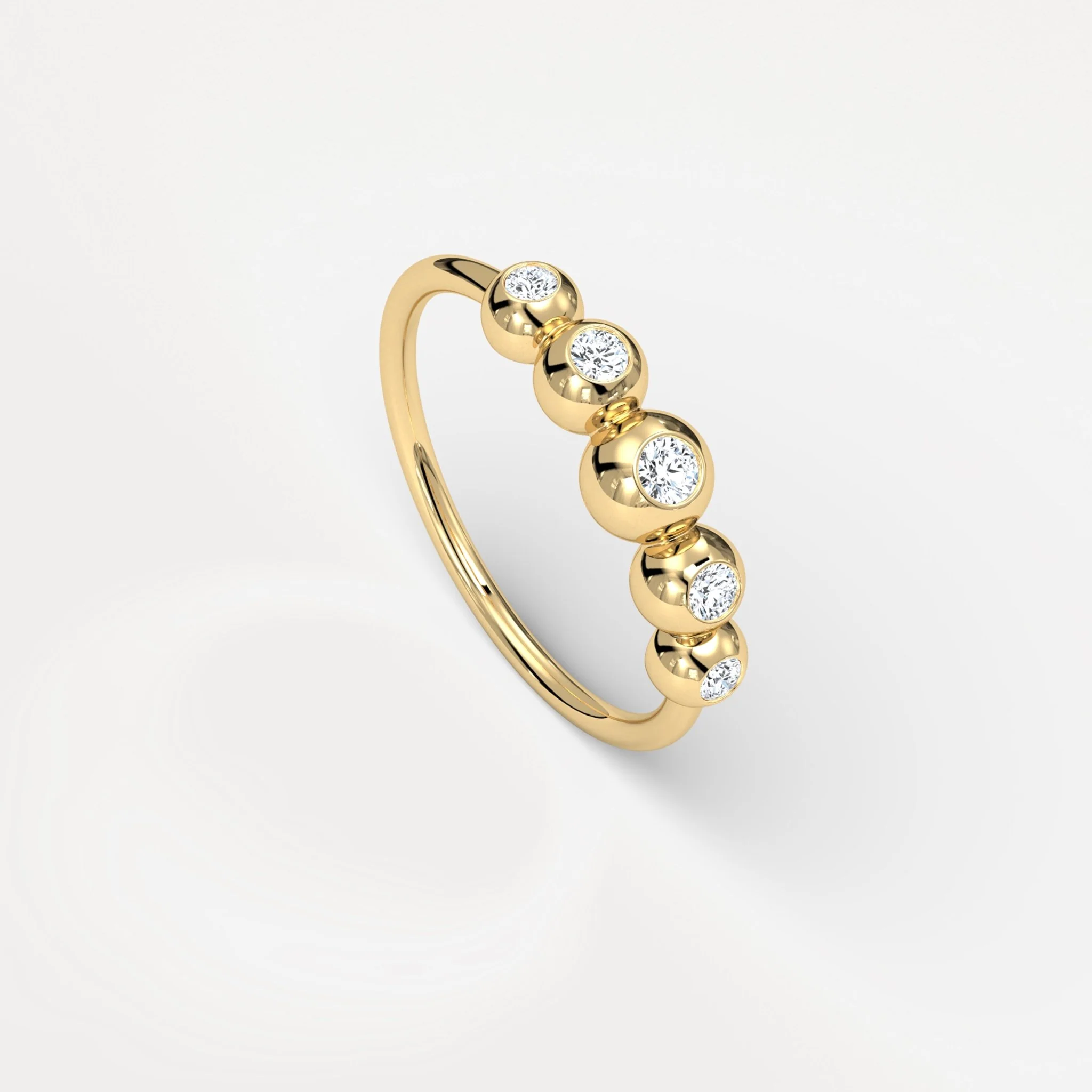 Lab Diamond Bubble Ring in Sterling Silver - Image 13