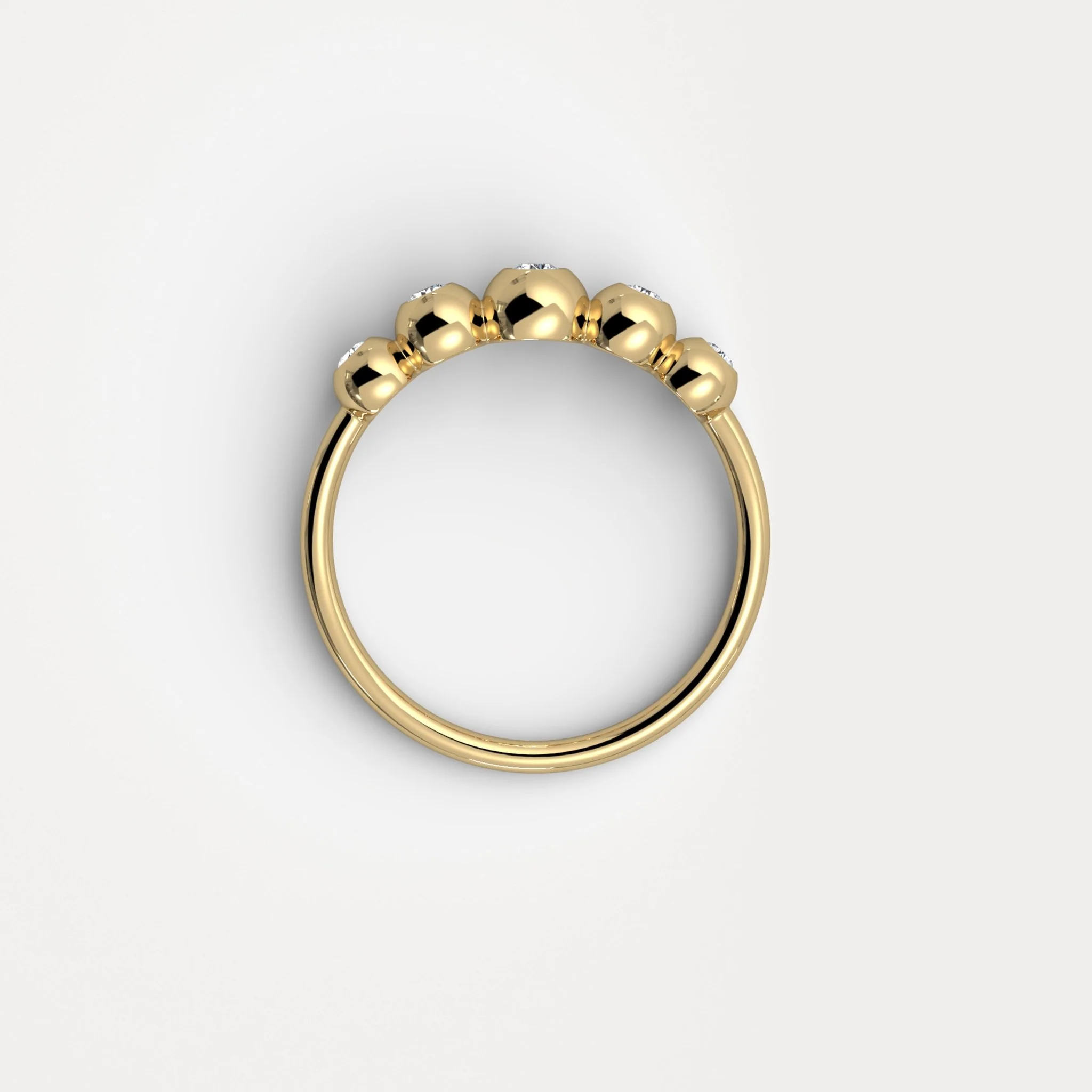 Lab Diamond Bubble Ring in Sterling Silver - Image 14