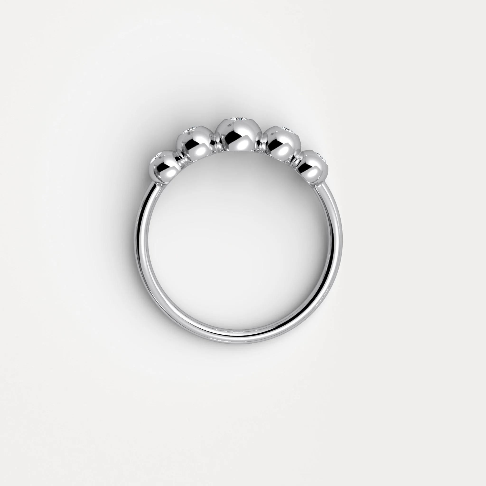 Lab Diamond Bubble Ring in Sterling Silver - Image 6
