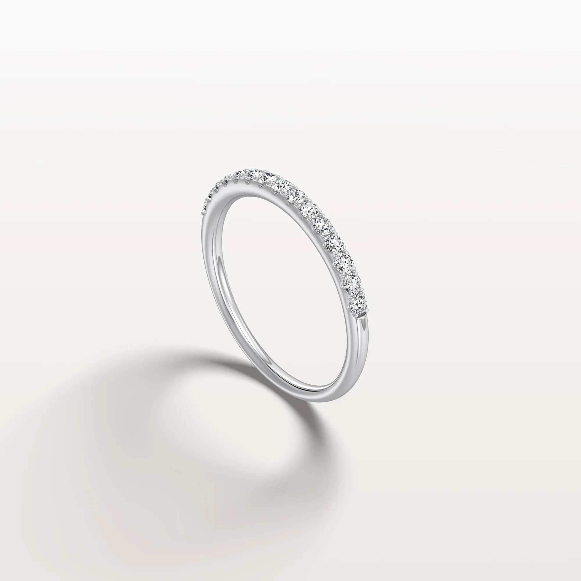 Lab Diamond Half Eternity Band Ring in 14K Gold/Platinum - Image 15