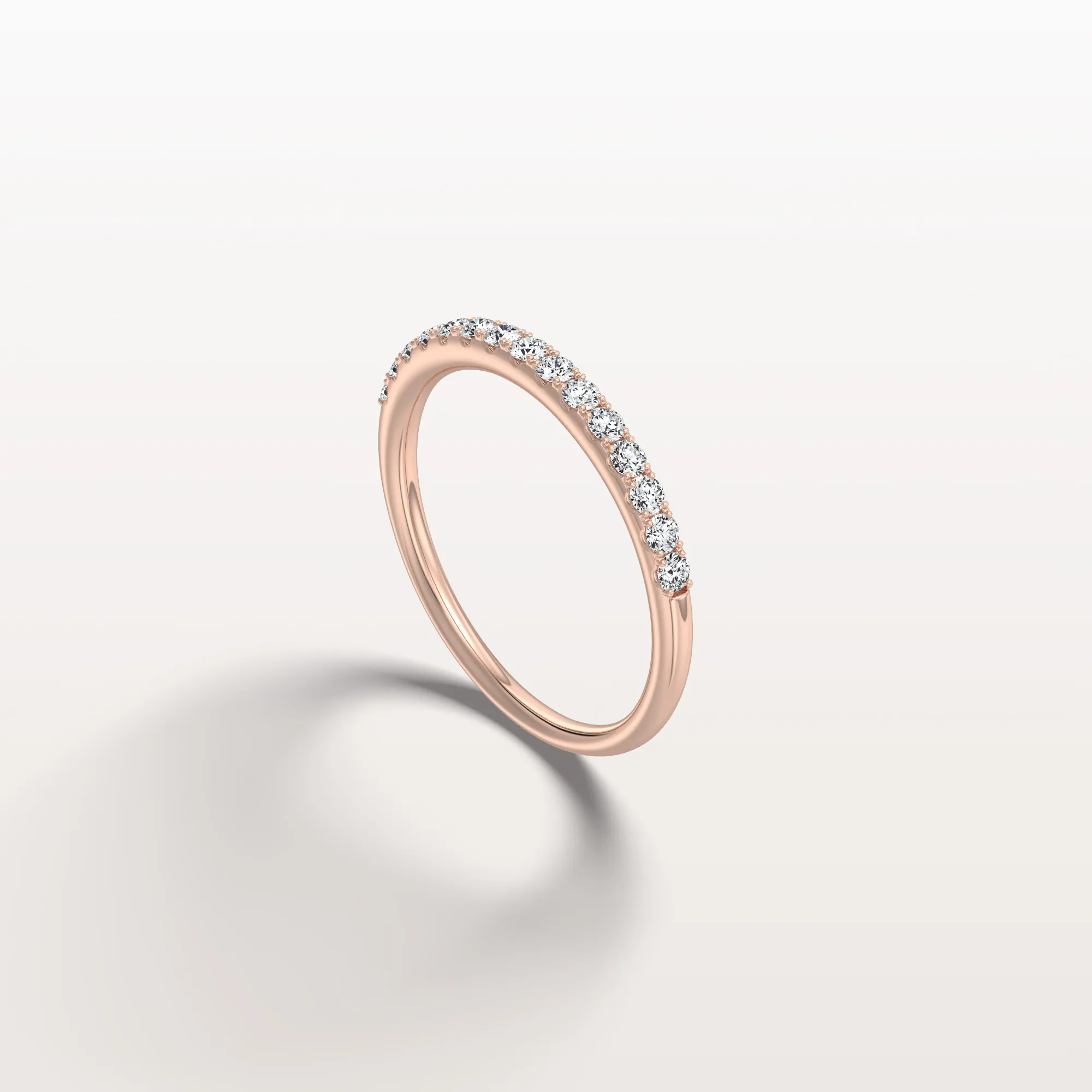 Lab Diamond Half Eternity Band Ring in 14K Gold/Platinum - Image 19
