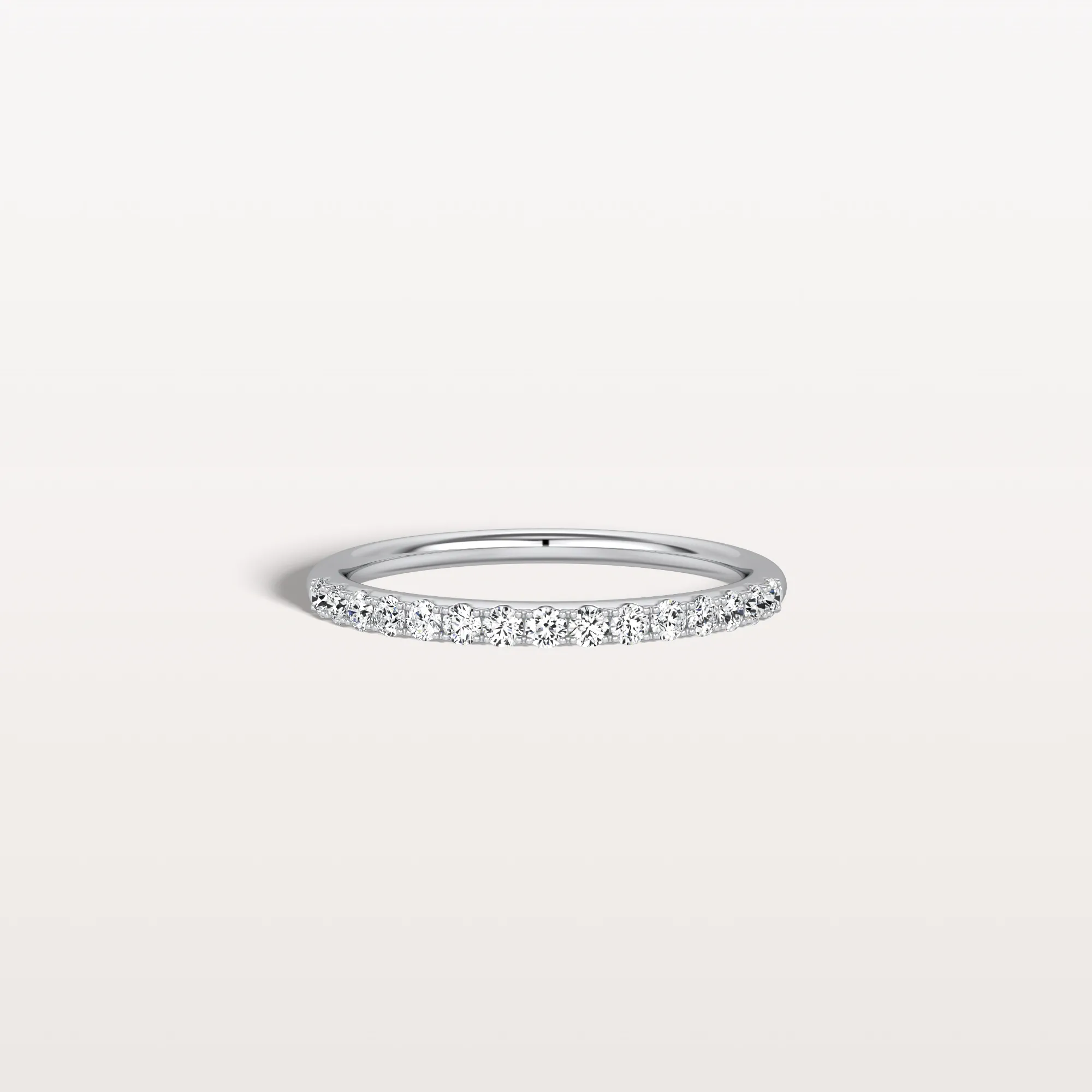 Lab Diamond Half Eternity Band Ring in 14K Gold/Platinum - Image 9