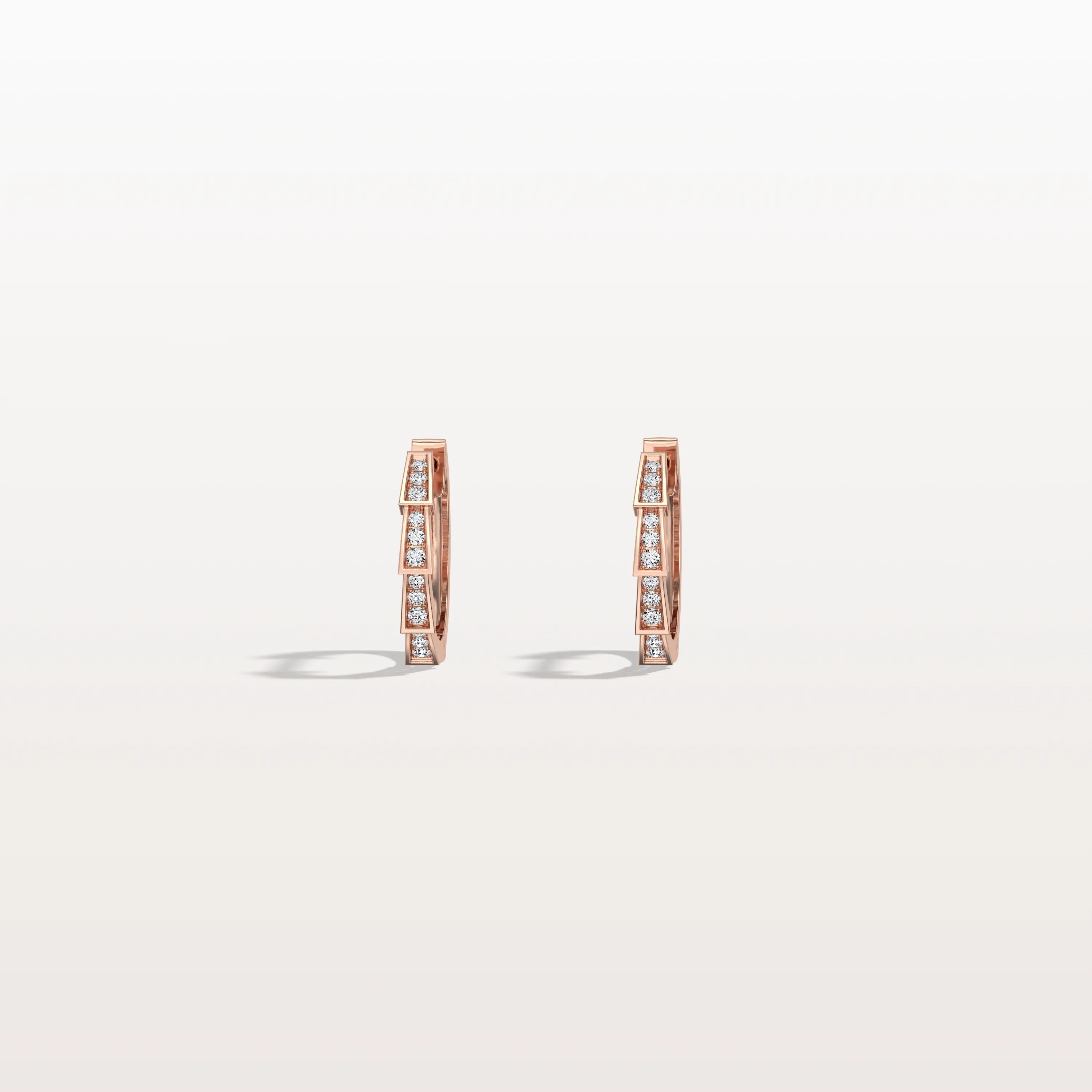 Half-Eternity Viper Diamond Hoop Earrings – 14mm in 14K Gold + Platinum - Image 15