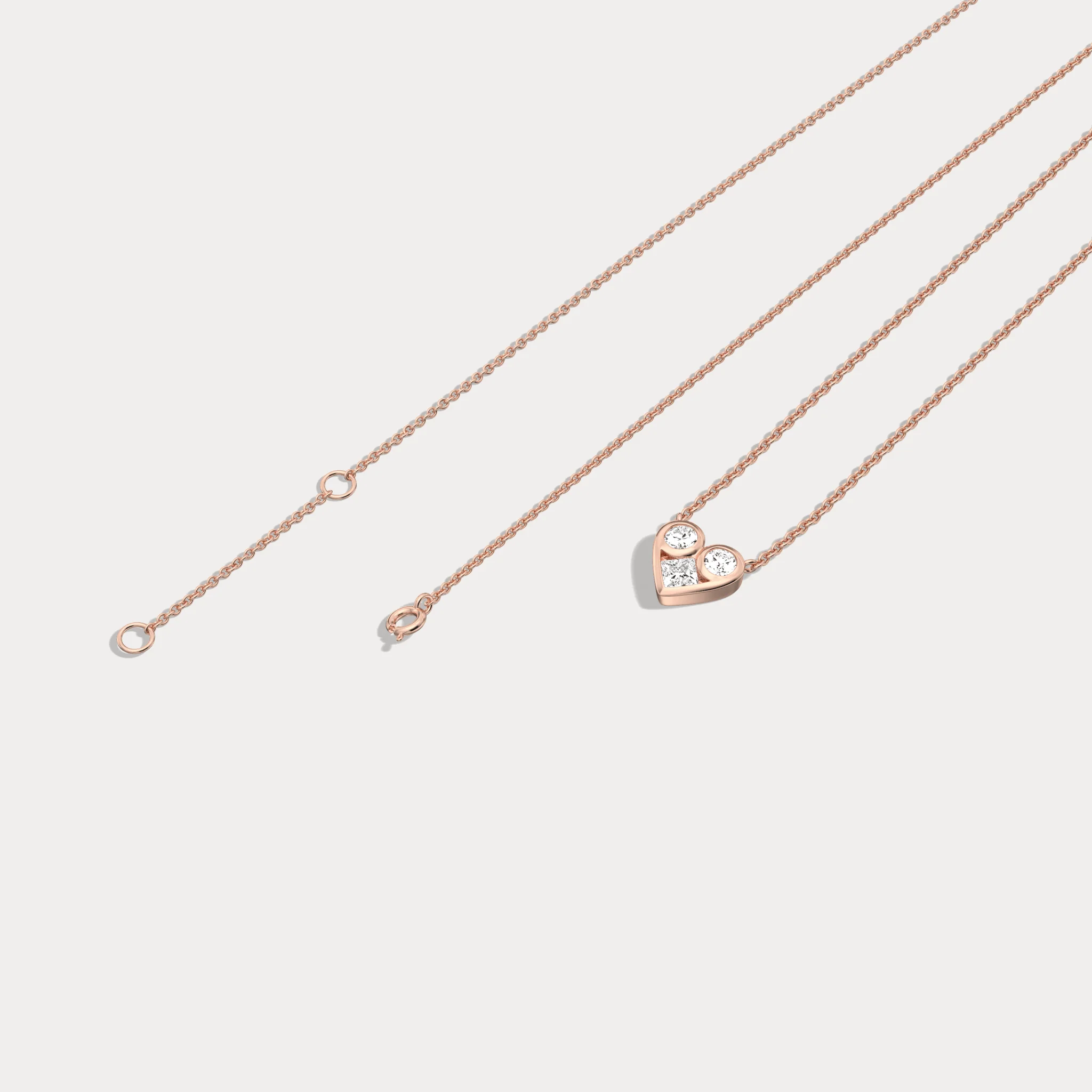 Lab Diamond Heart Pendant Necklace In 14K Solid Gold/Platinum - Image 20
