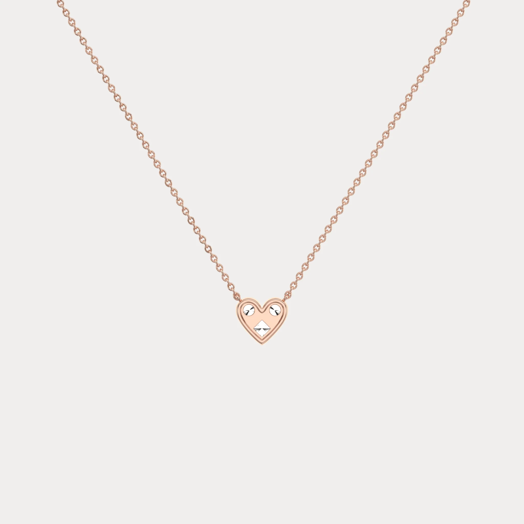Lab Diamond Heart Pendant Necklace In 14K Solid Gold/Platinum - Image 21