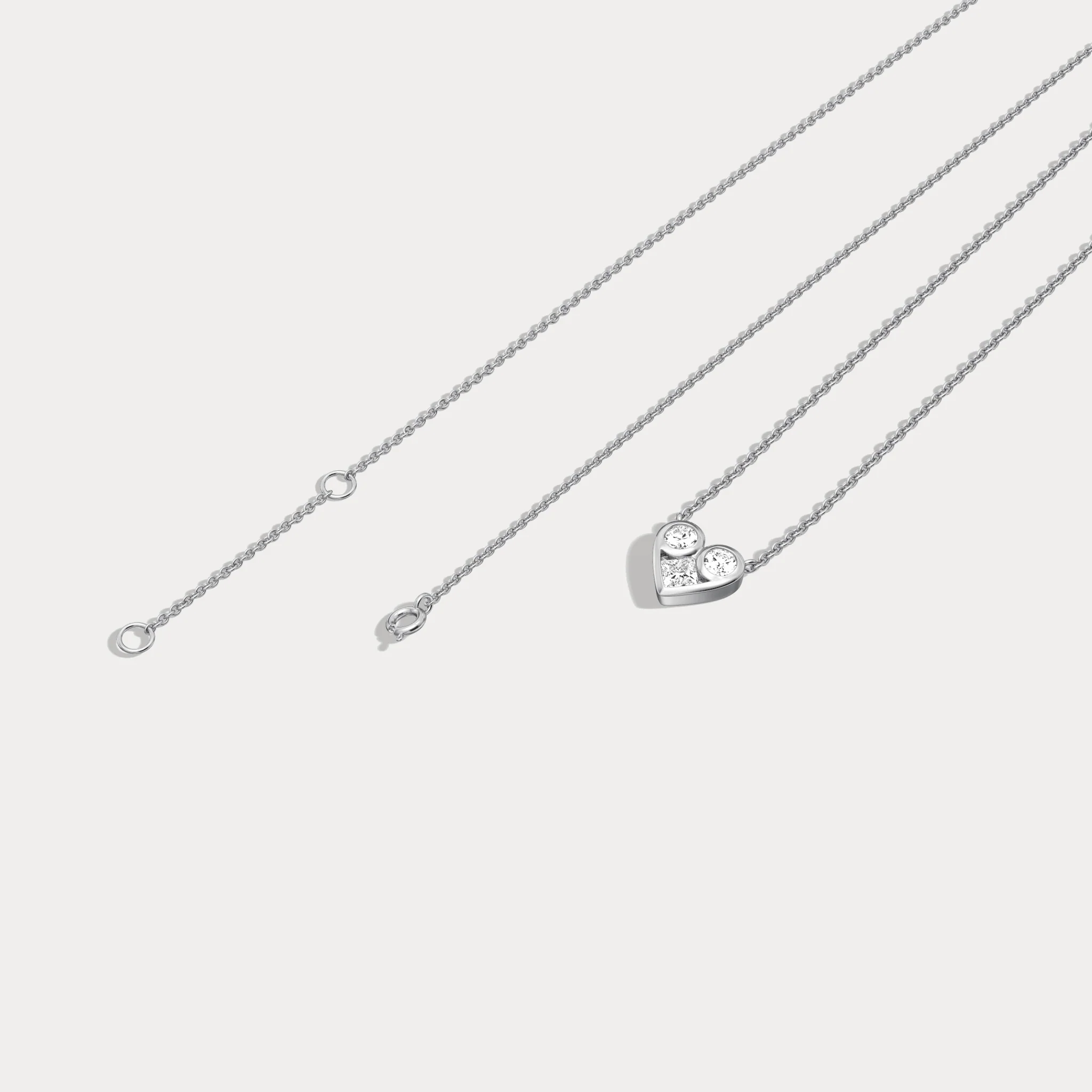 Lab Diamond Heart Pendant Necklace In 14K Solid Gold/Platinum - Image 27
