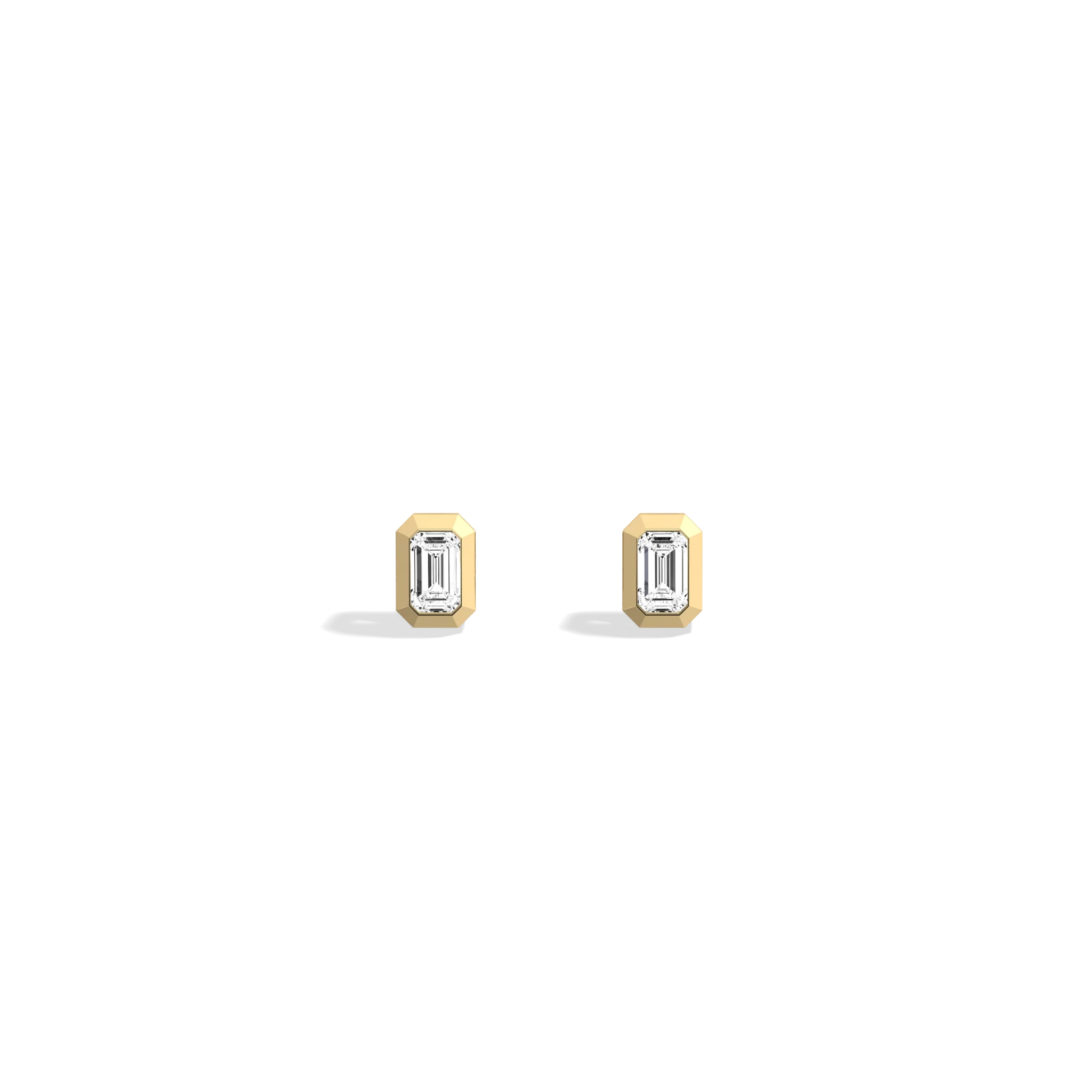 Lab Diamond Hexagon Bezel Studs