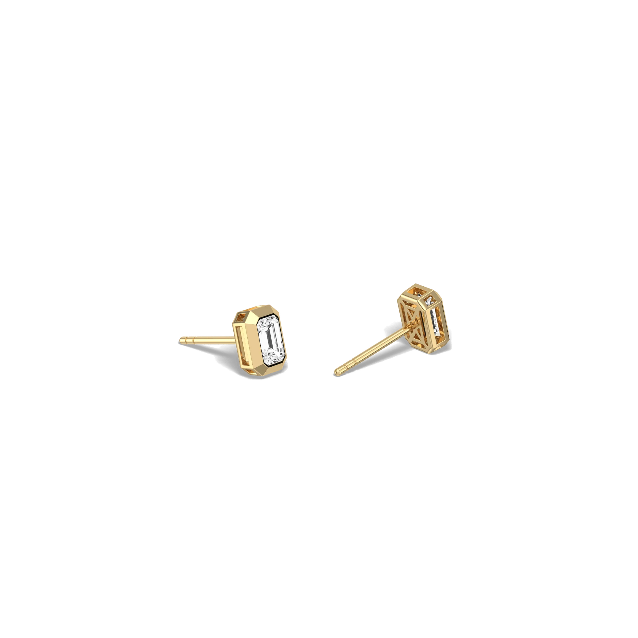 Lab Diamond Hexagon Bezel Studs - Image 4