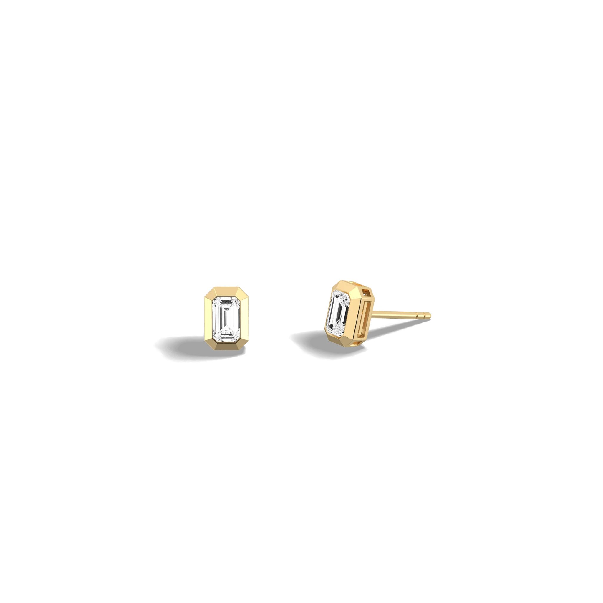 Lab Diamond Hexagon Bezel Studs - Image 5