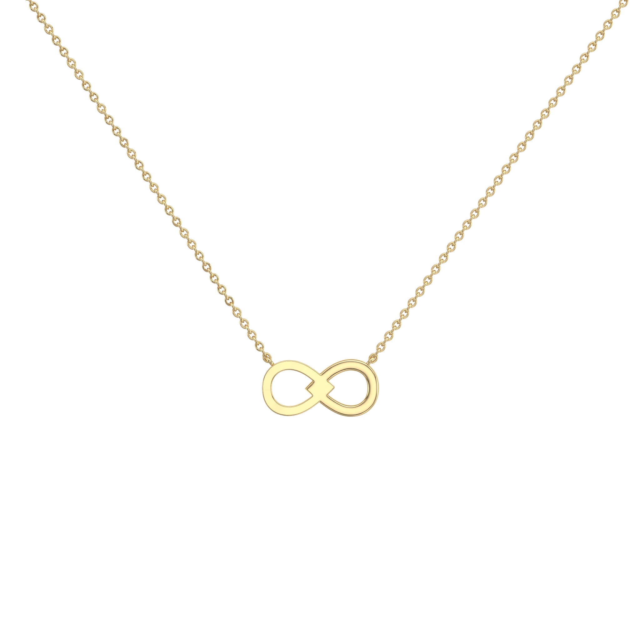 Lab Diamond  Infinity Necklace In 14K Solid Gold/Platinum - Image 5