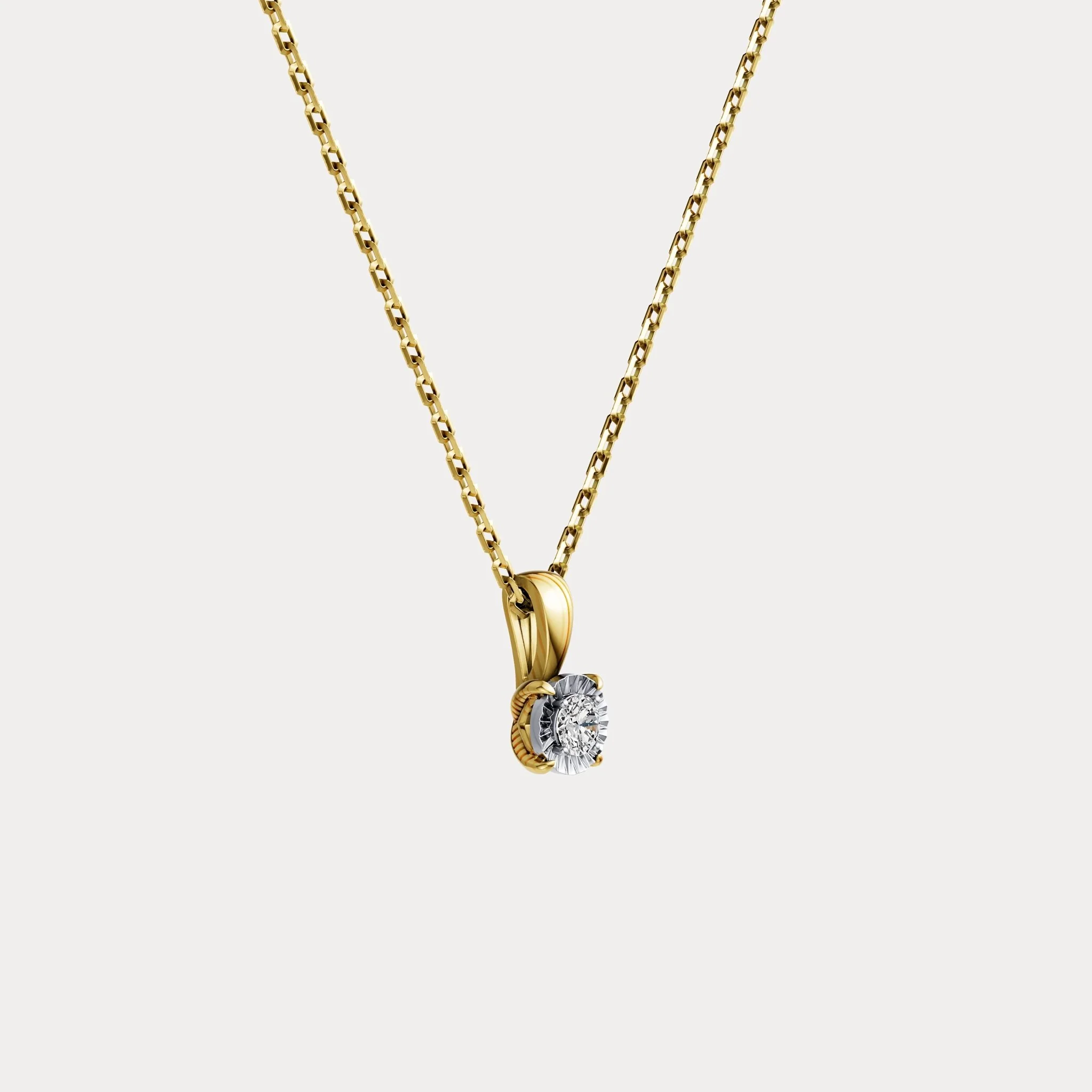 Lab Diamond Round Solitaire Pendant Necklace in Sterling Silver - Image 5