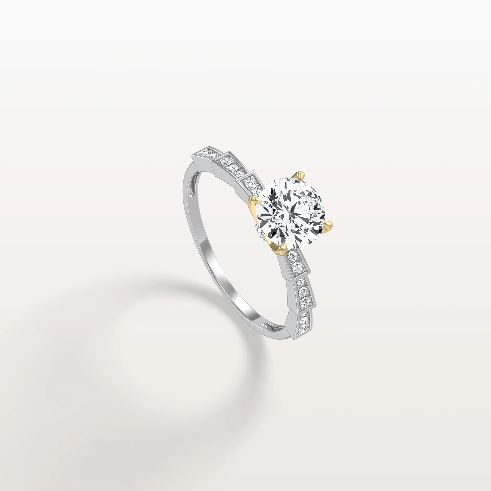 Mira丨1CT Round Solitaire Lab-grown Diamond Channel Set Engagement Ring - Image 33