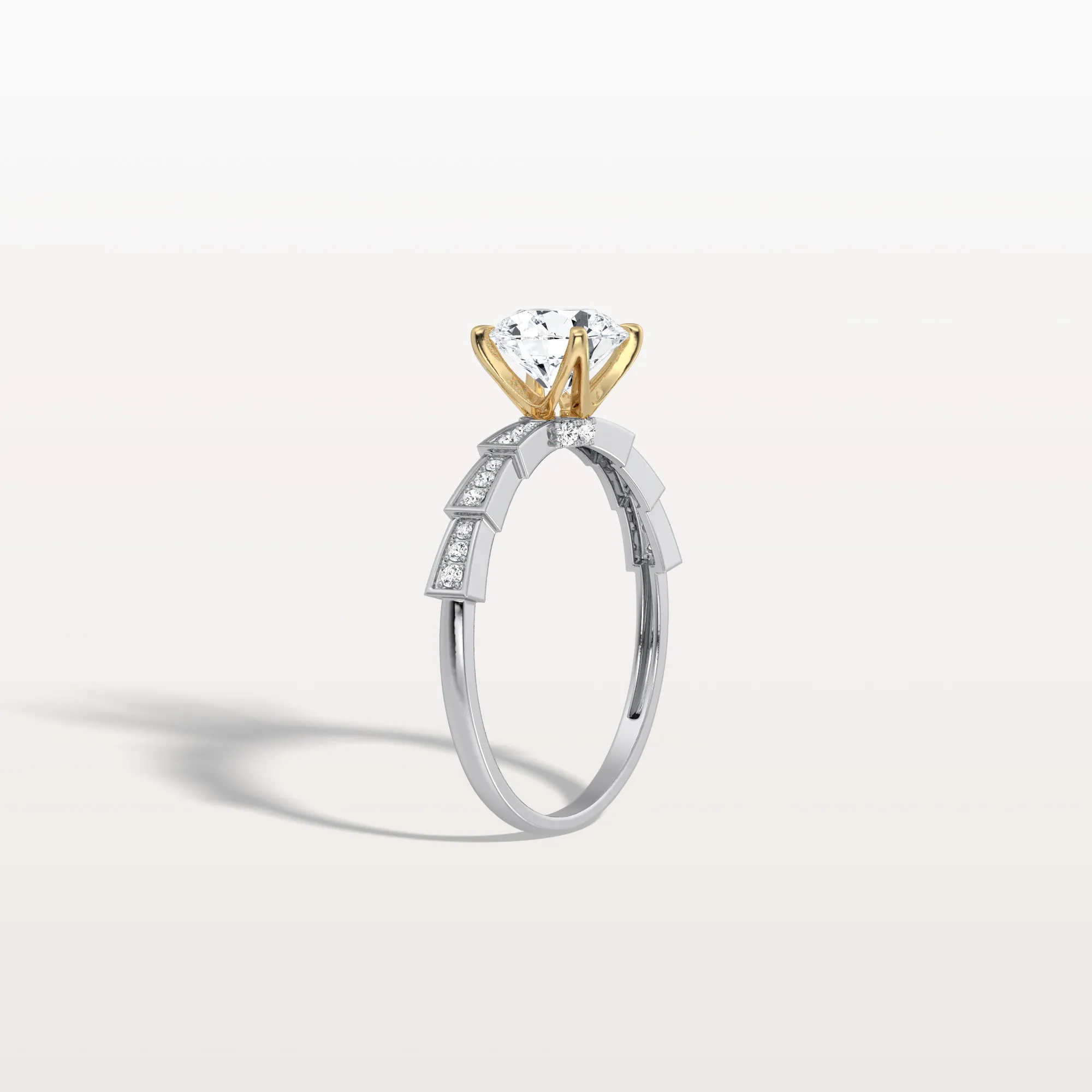 Mira丨1CT Round Solitaire Lab-grown Diamond Channel Set Engagement Ring - Image 34