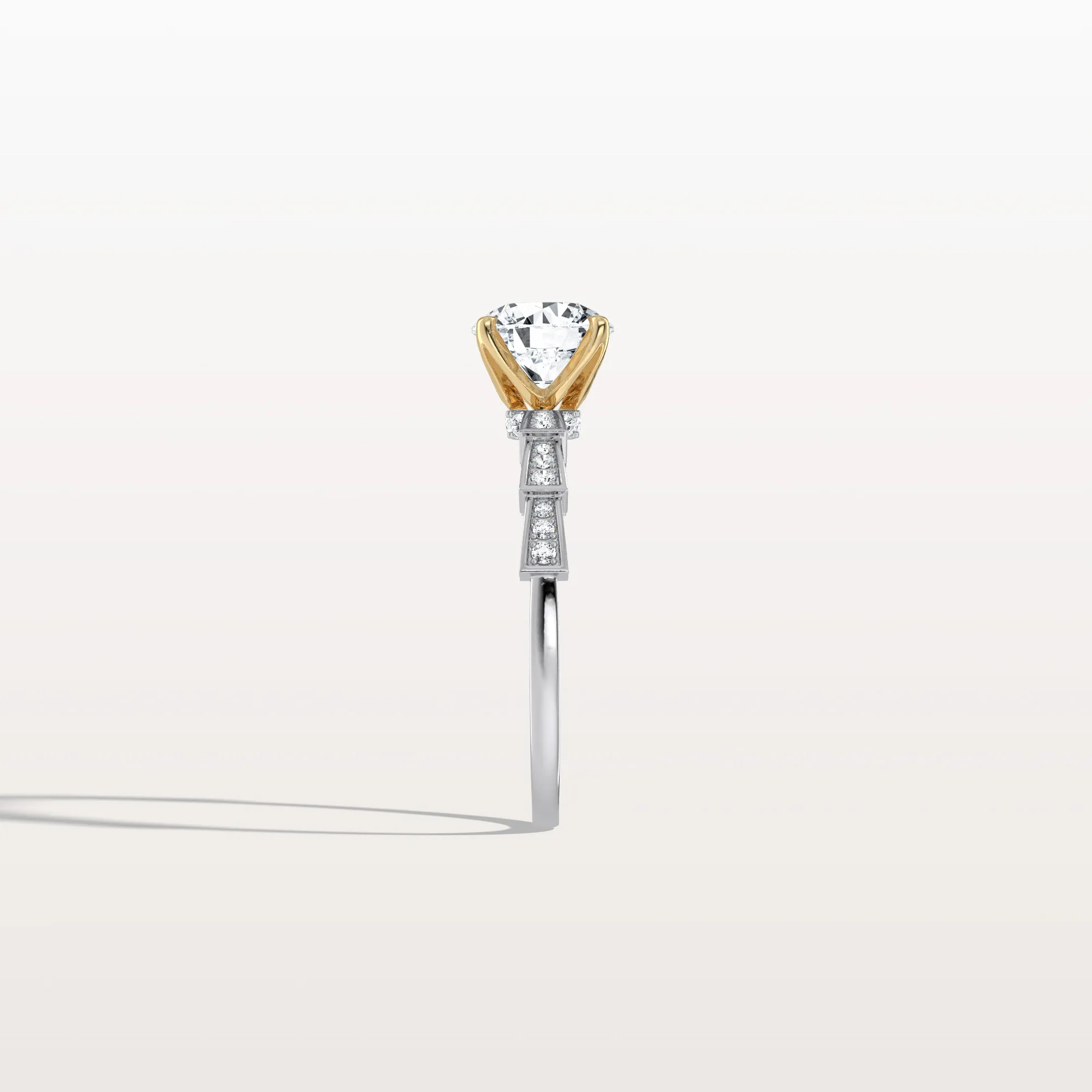 Mira丨1CT Round Solitaire Lab-grown Diamond Channel Set Engagement Ring - Image 36