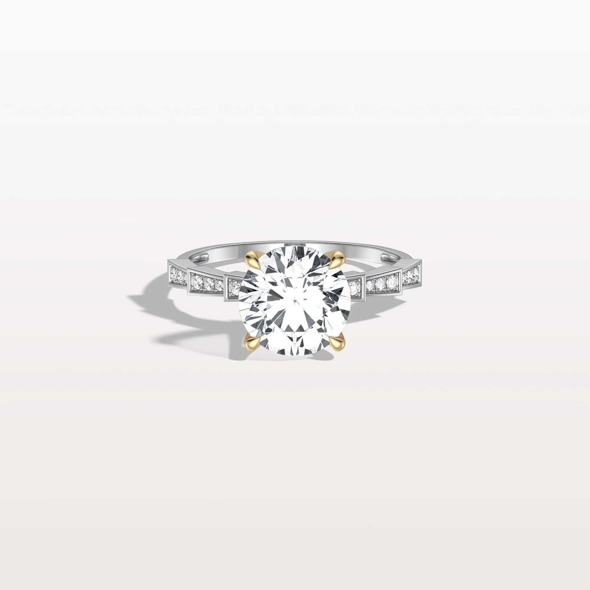 Mira丨2CT Round Solitaire Lab-grown Diamond Channel Set Engagement Ring - Image 30