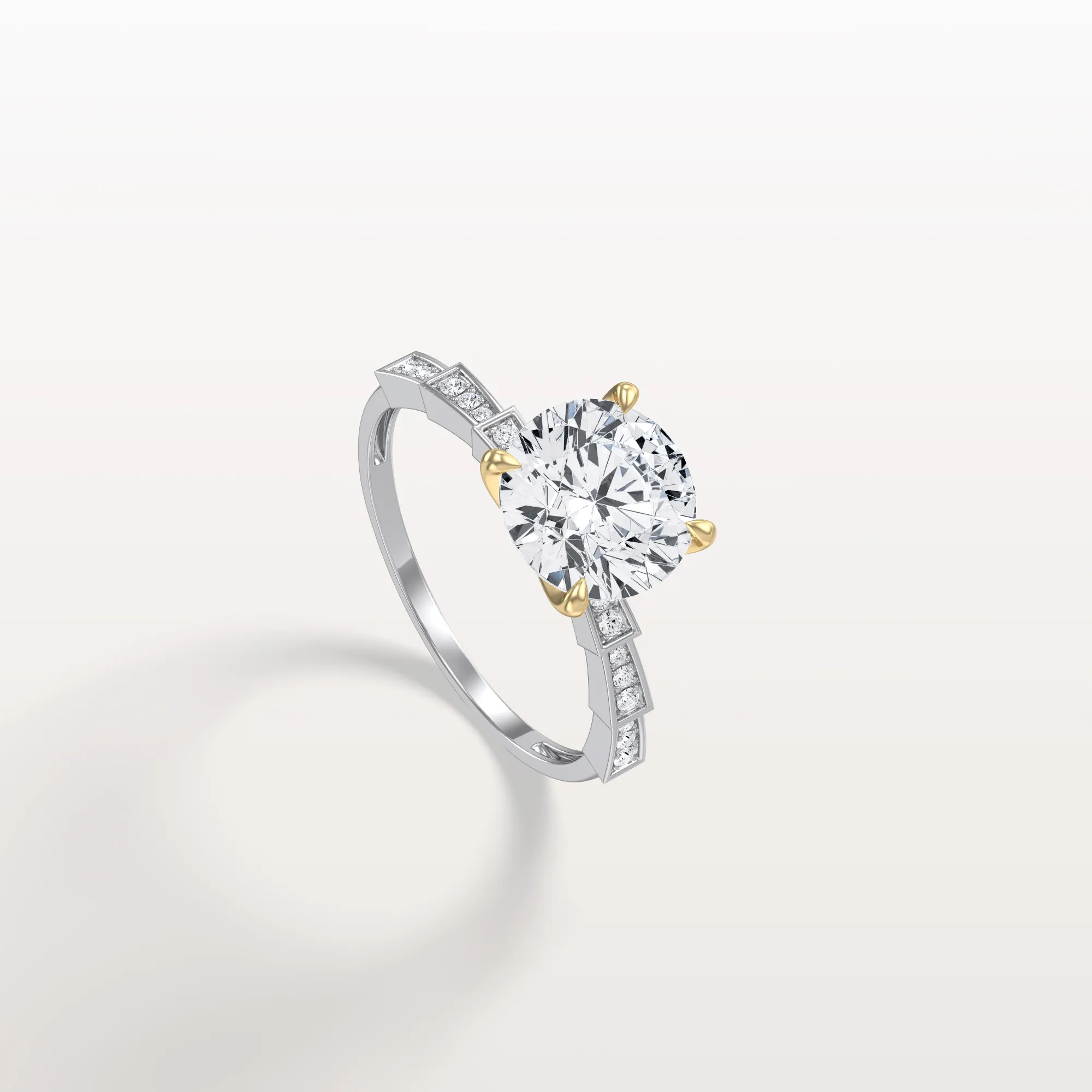 Mira丨2CT Round Solitaire Lab-grown Diamond Channel Set Engagement Ring - Image 33